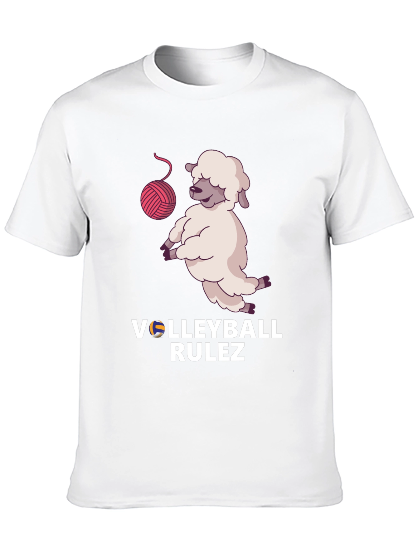 Black Volleyball Rulez! Sheep T-Shirt view 10
