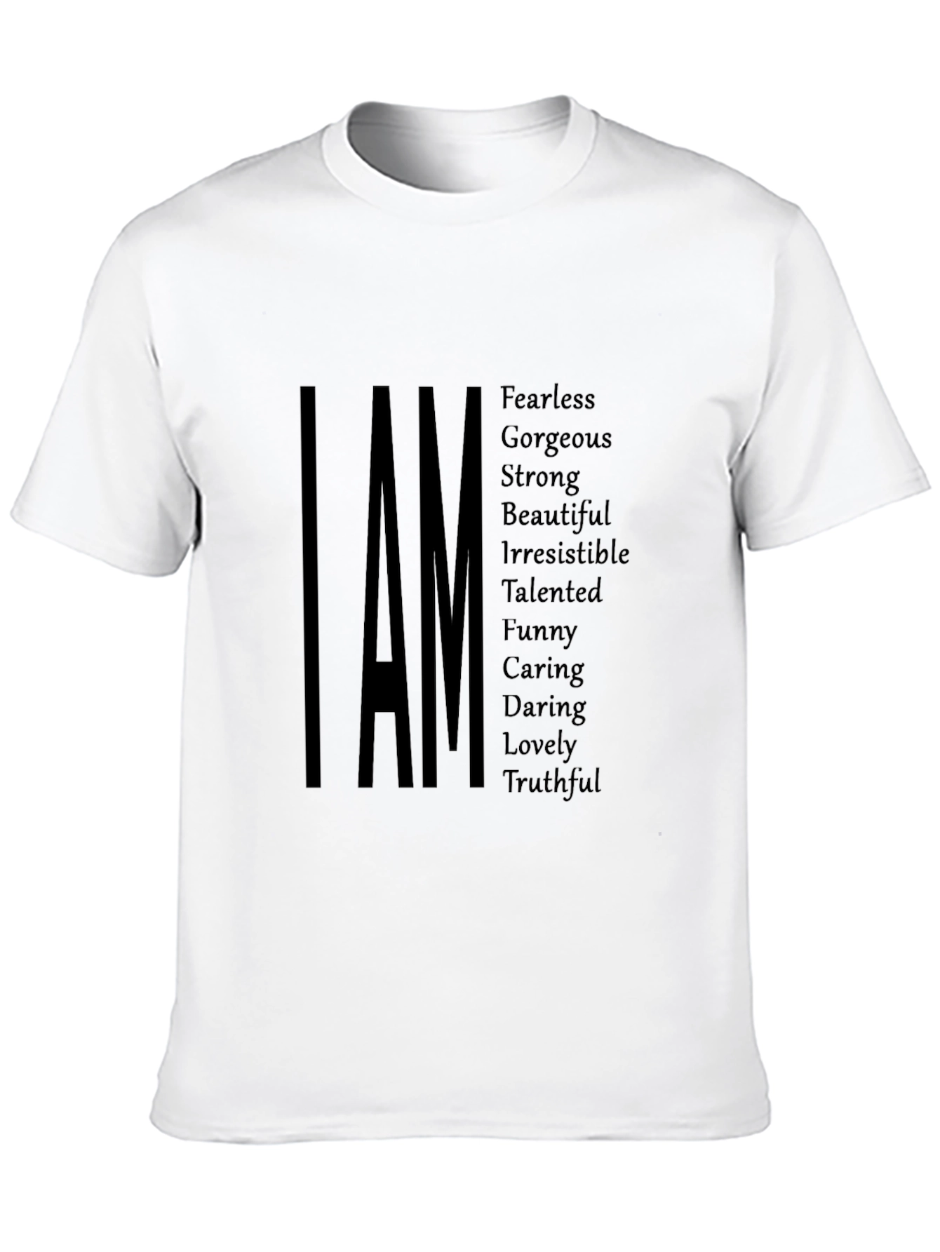 Black I AM Positive Affirmation T-Shirt - Black view 10