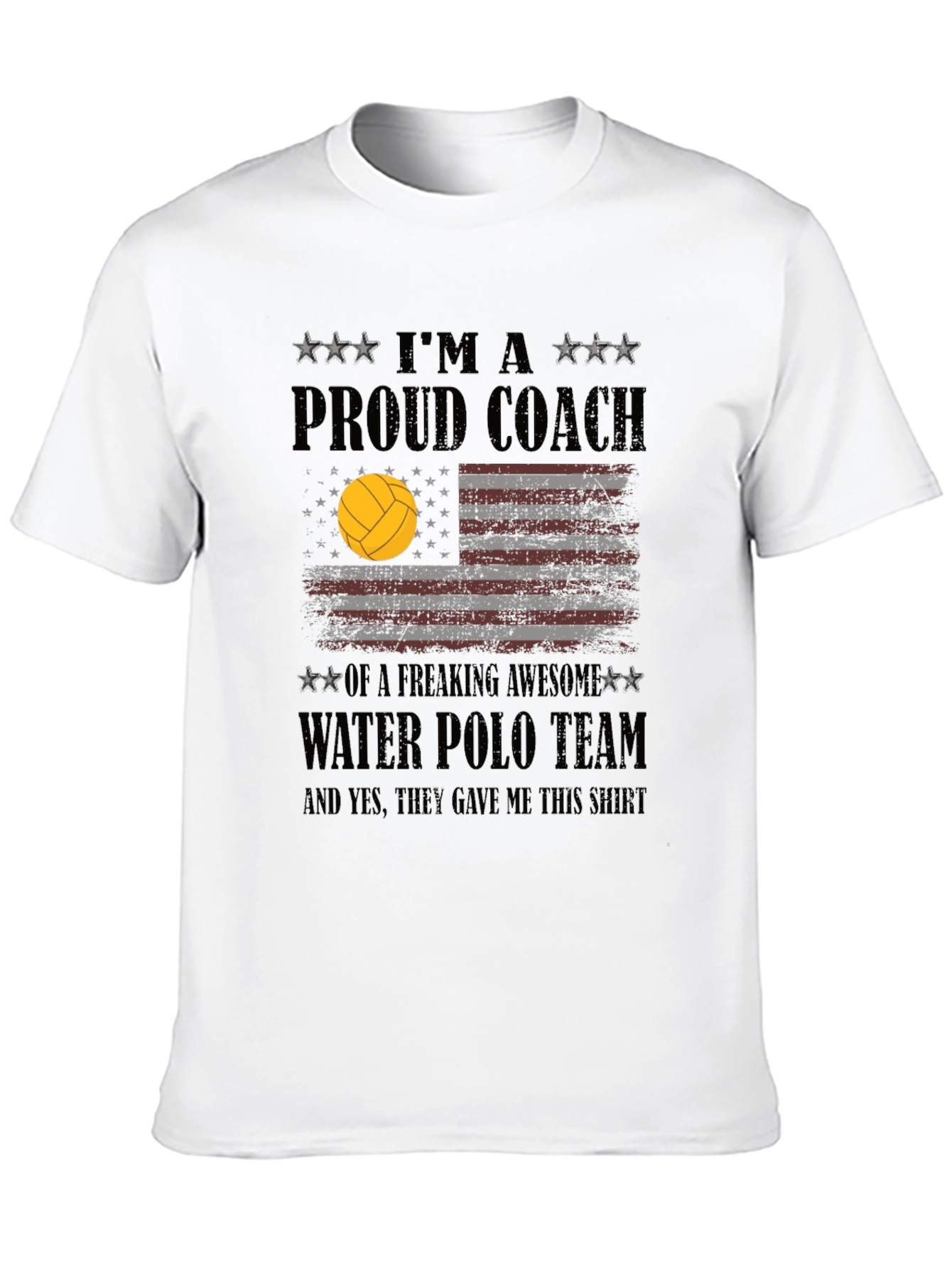 Black Proud Water Polo Coach Graphic T-Shirt view 10