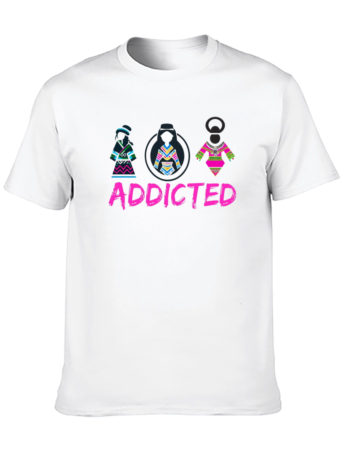 Black Addicted Native Style Black T-Shirt view 10