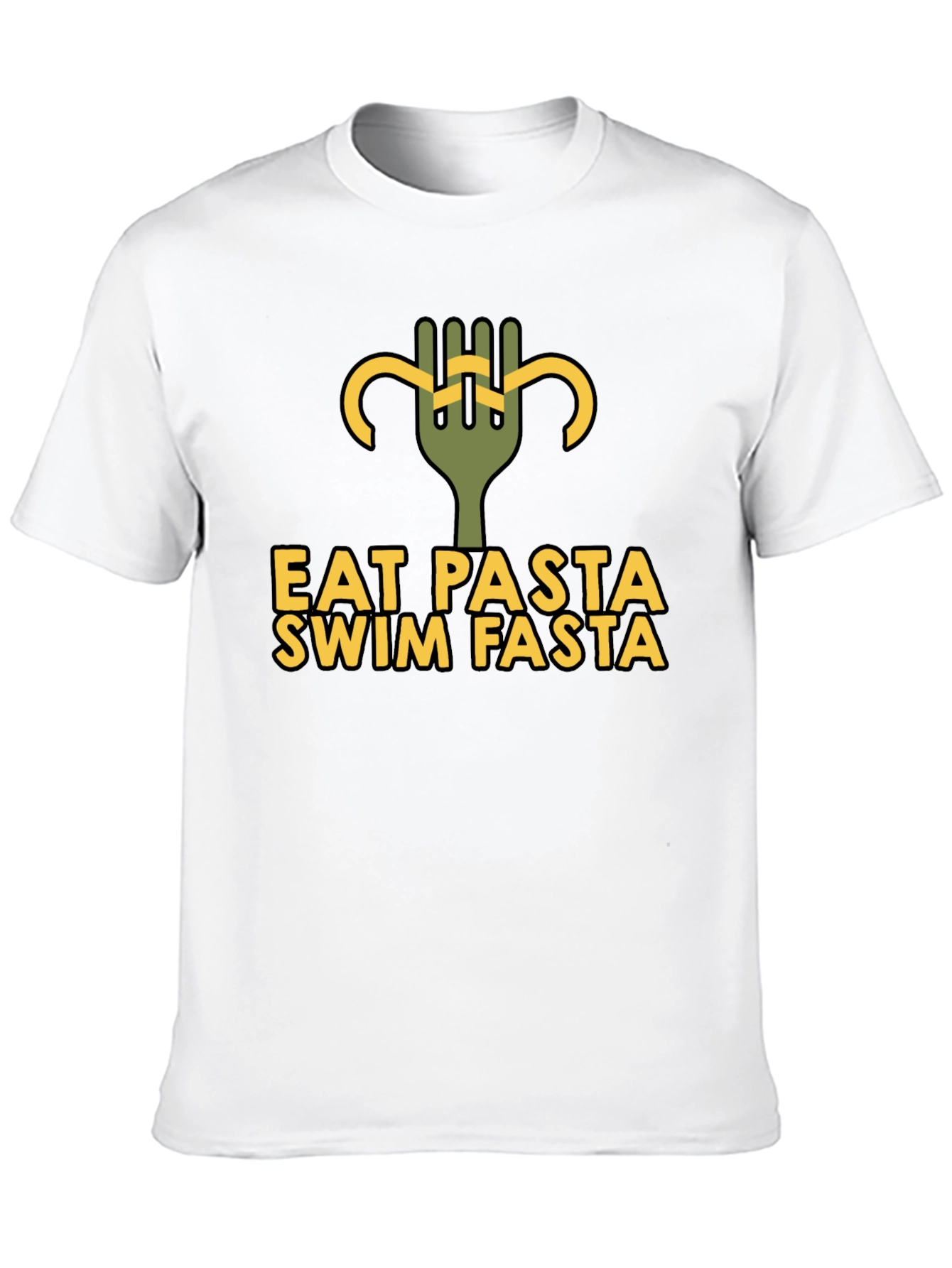Black Eat Pasta Swim Fasta Graphic T-Shirt view 10