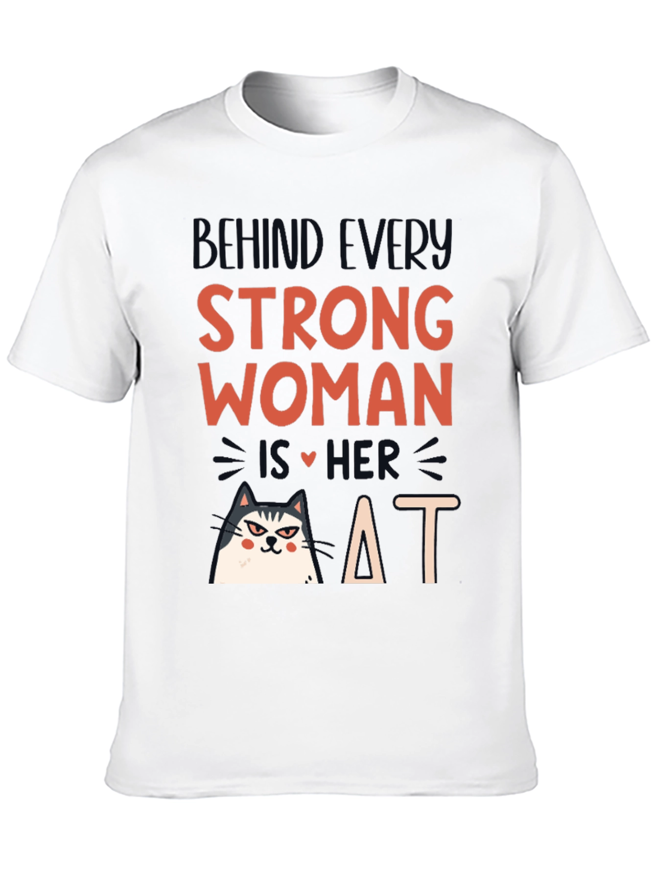 Black Strong Woman Cat T-Shirt view 10
