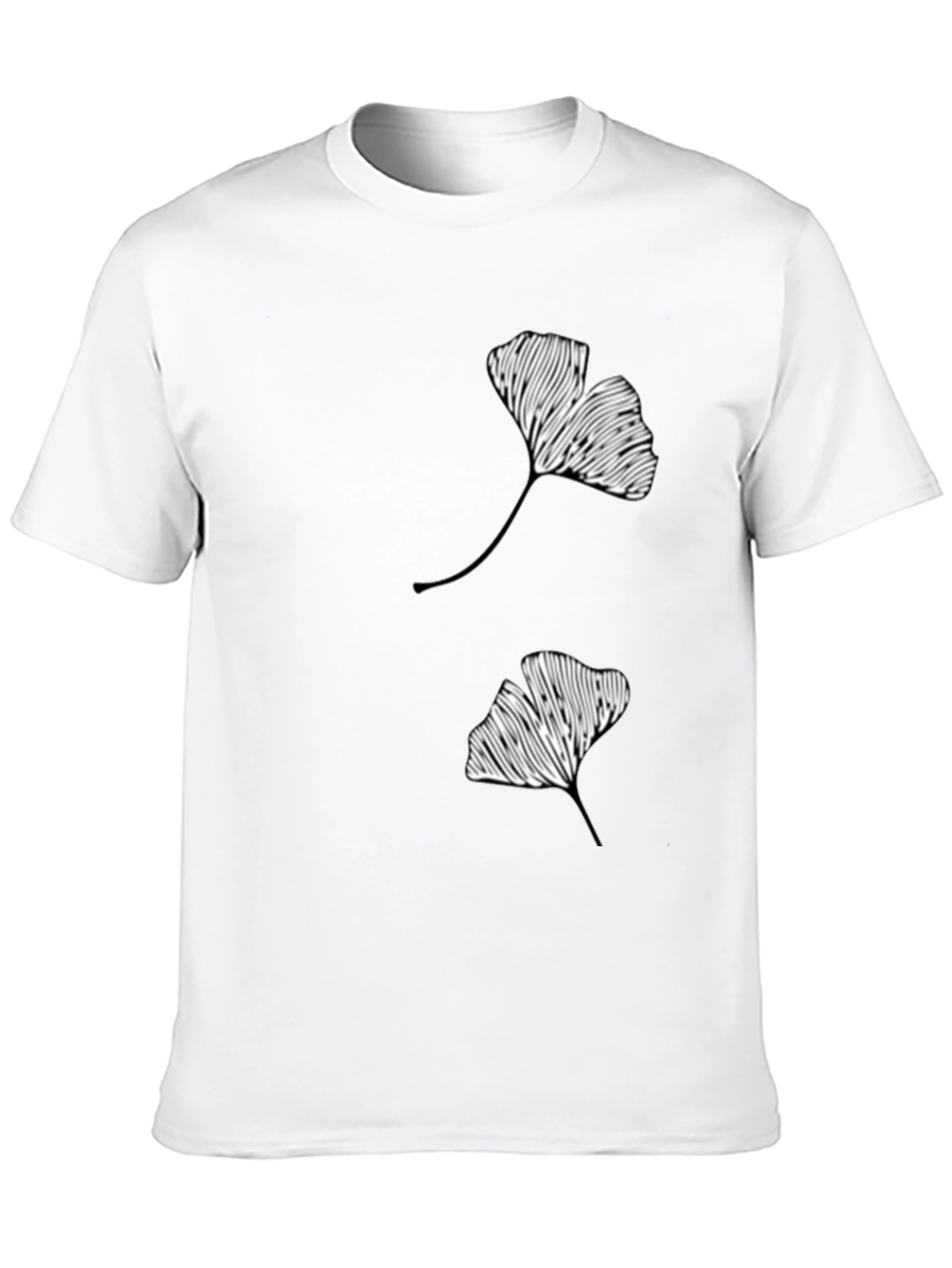 Black Black Ginkgo Leaf Graphic T-Shirt view 10