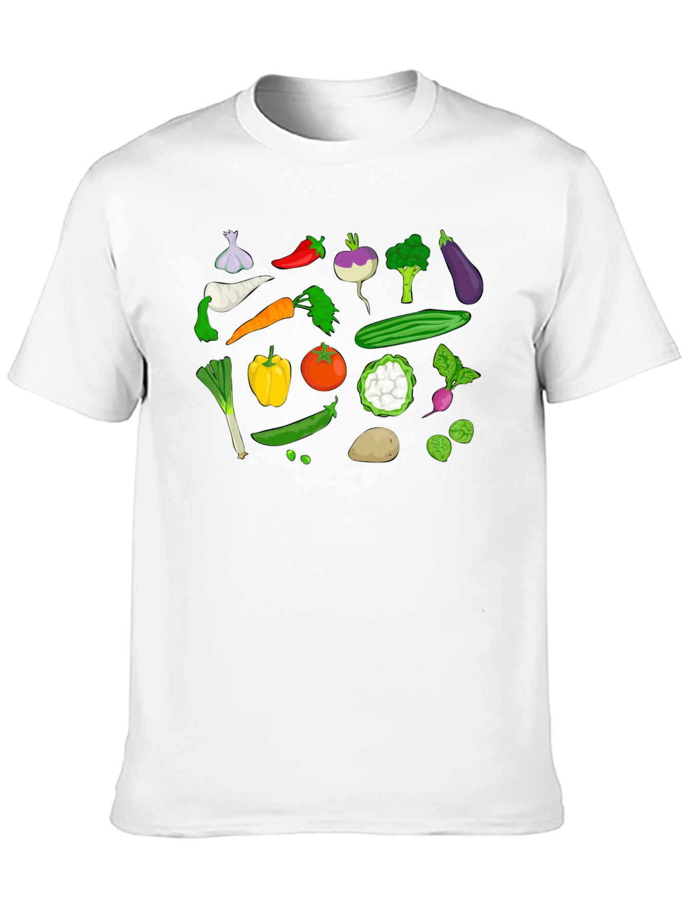 Black Vegetable Print Black T-Shirt view 10