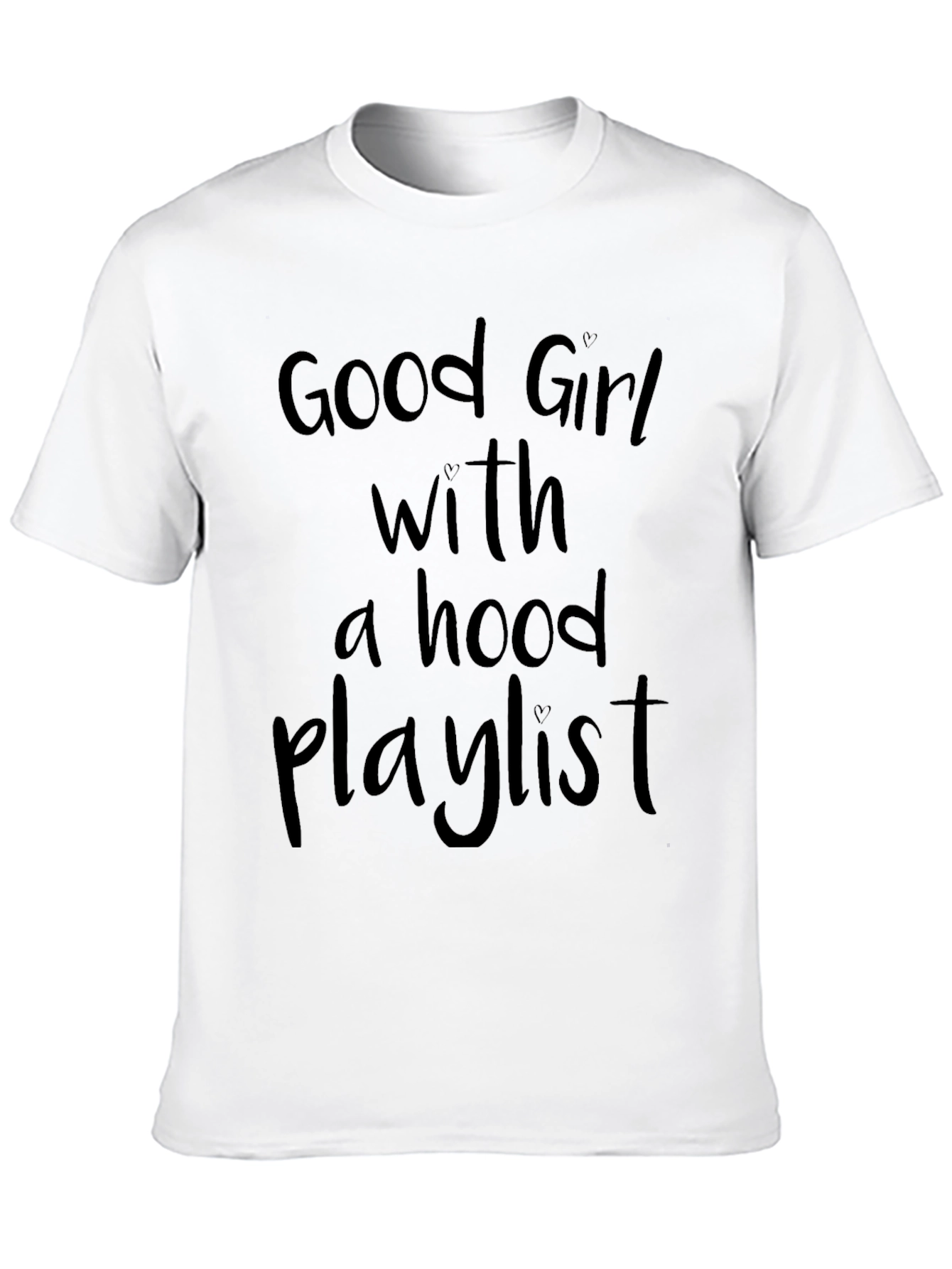 Black Good Girl Hood Playlist Graphic Tee view 10