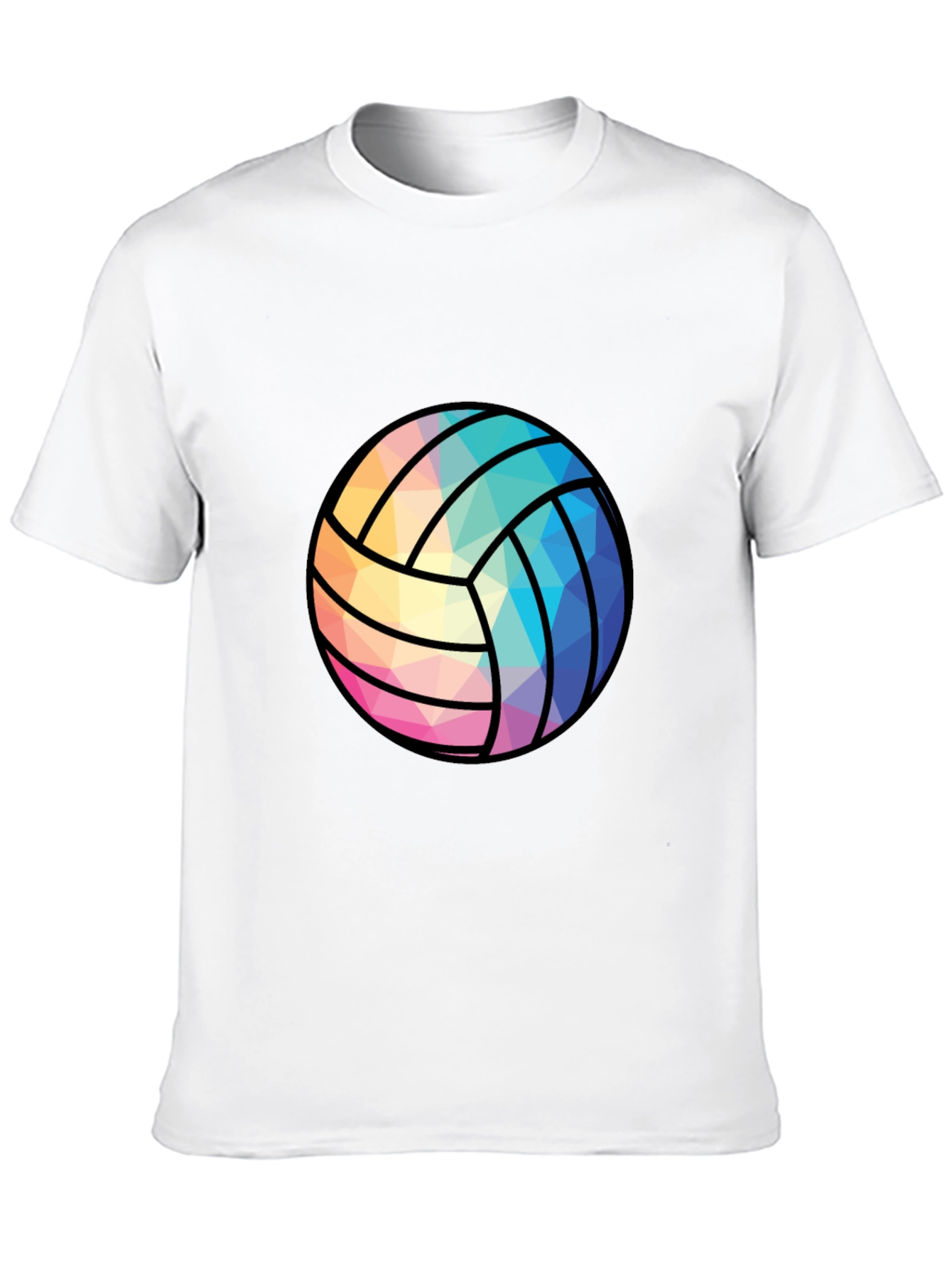 Black Geometric Volleyball Graphic Tee - Black view 10
