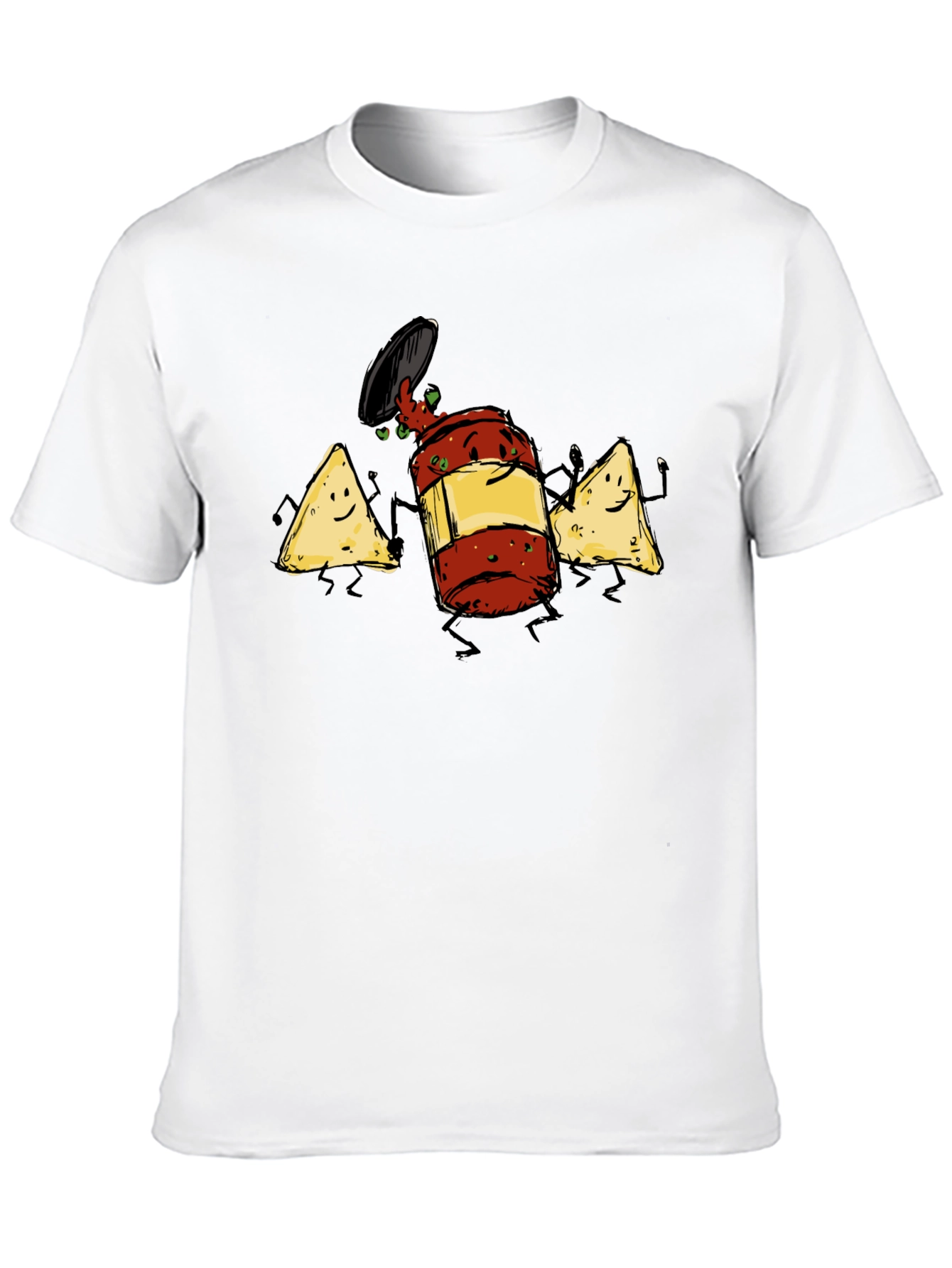 Black Funny Nachos & Salsa T-Shirt view 10