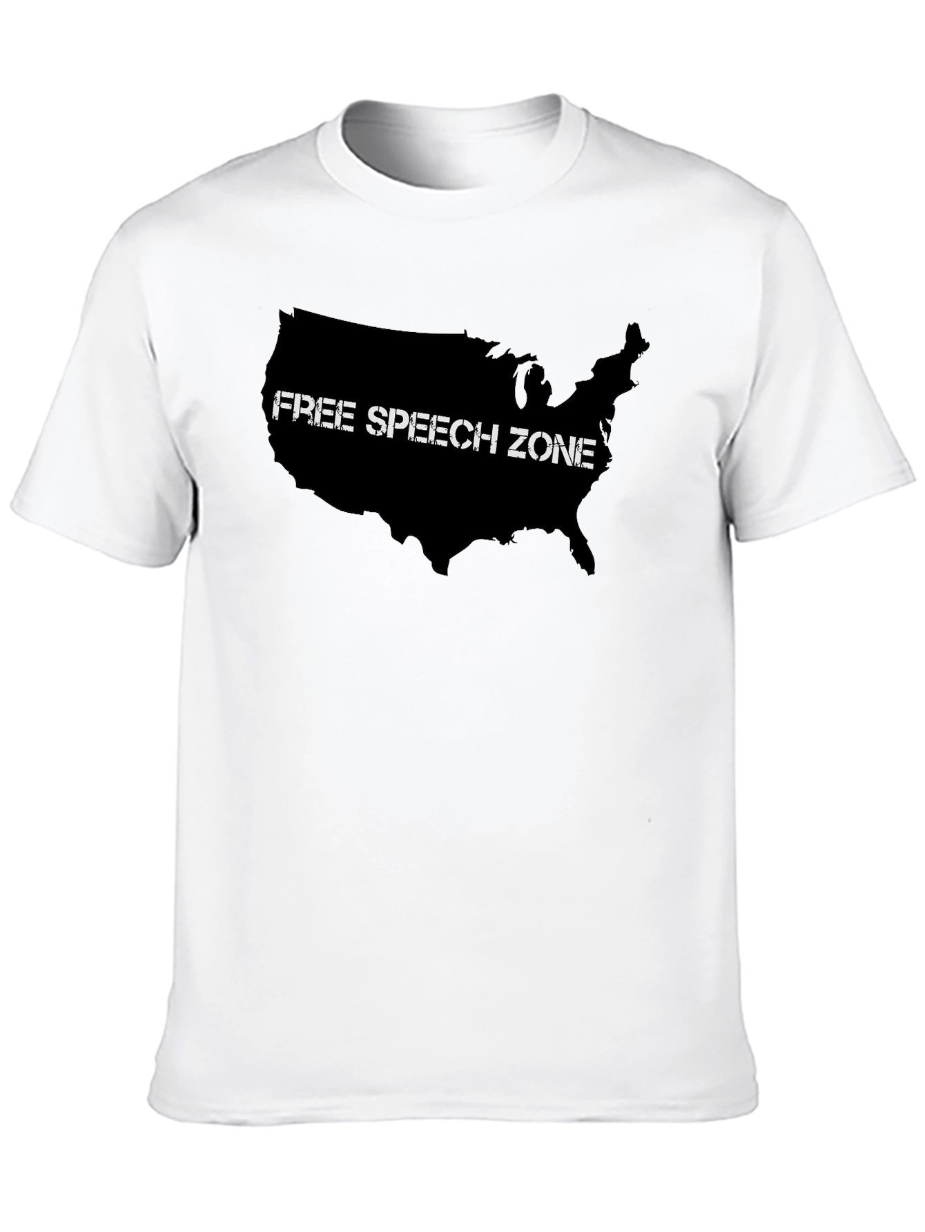 Black Free Speech Zone USA Map T-Shirt view 10