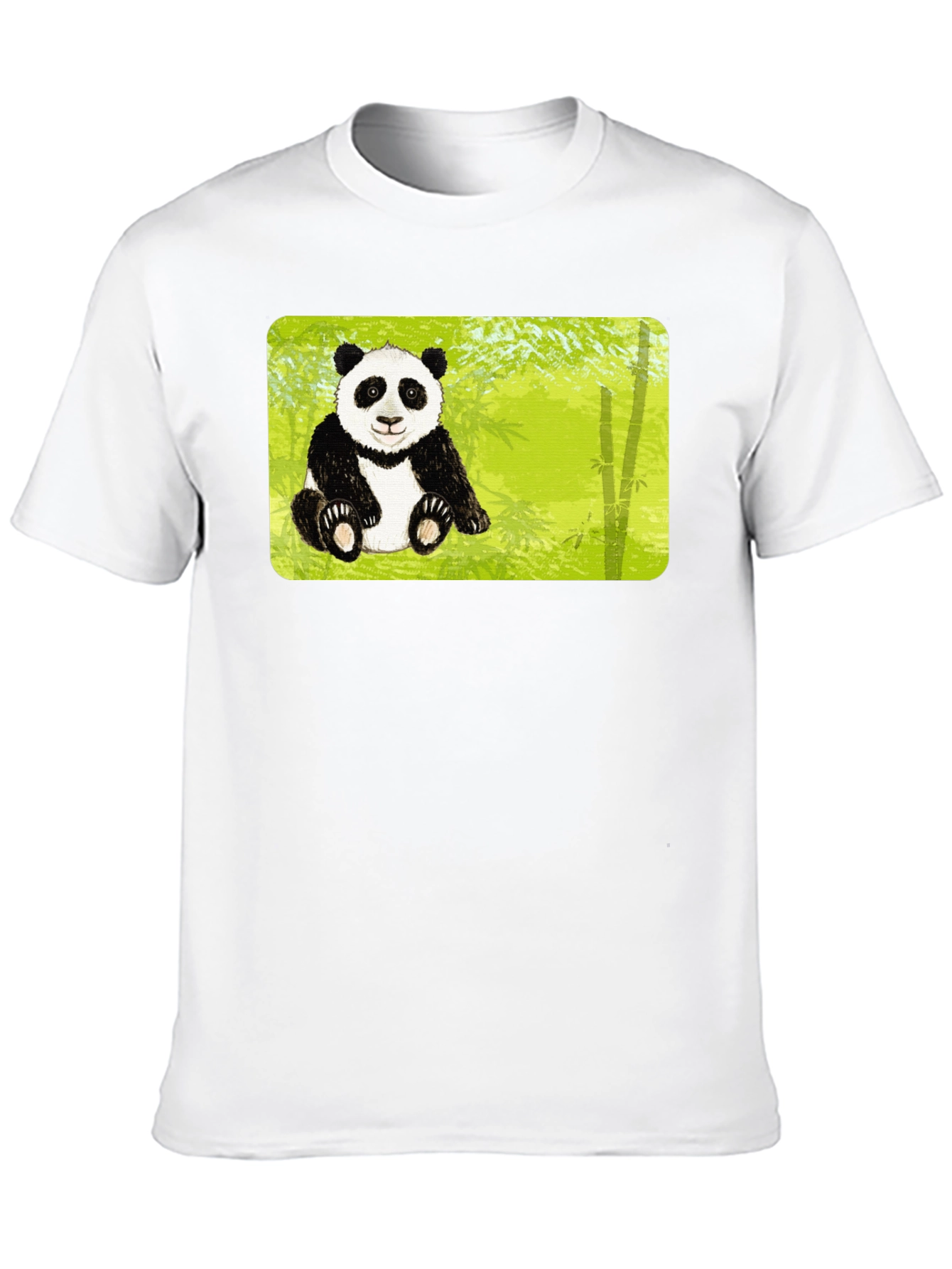 Black Cute Panda Bear Bamboo Forest Black T-Shirt view 10