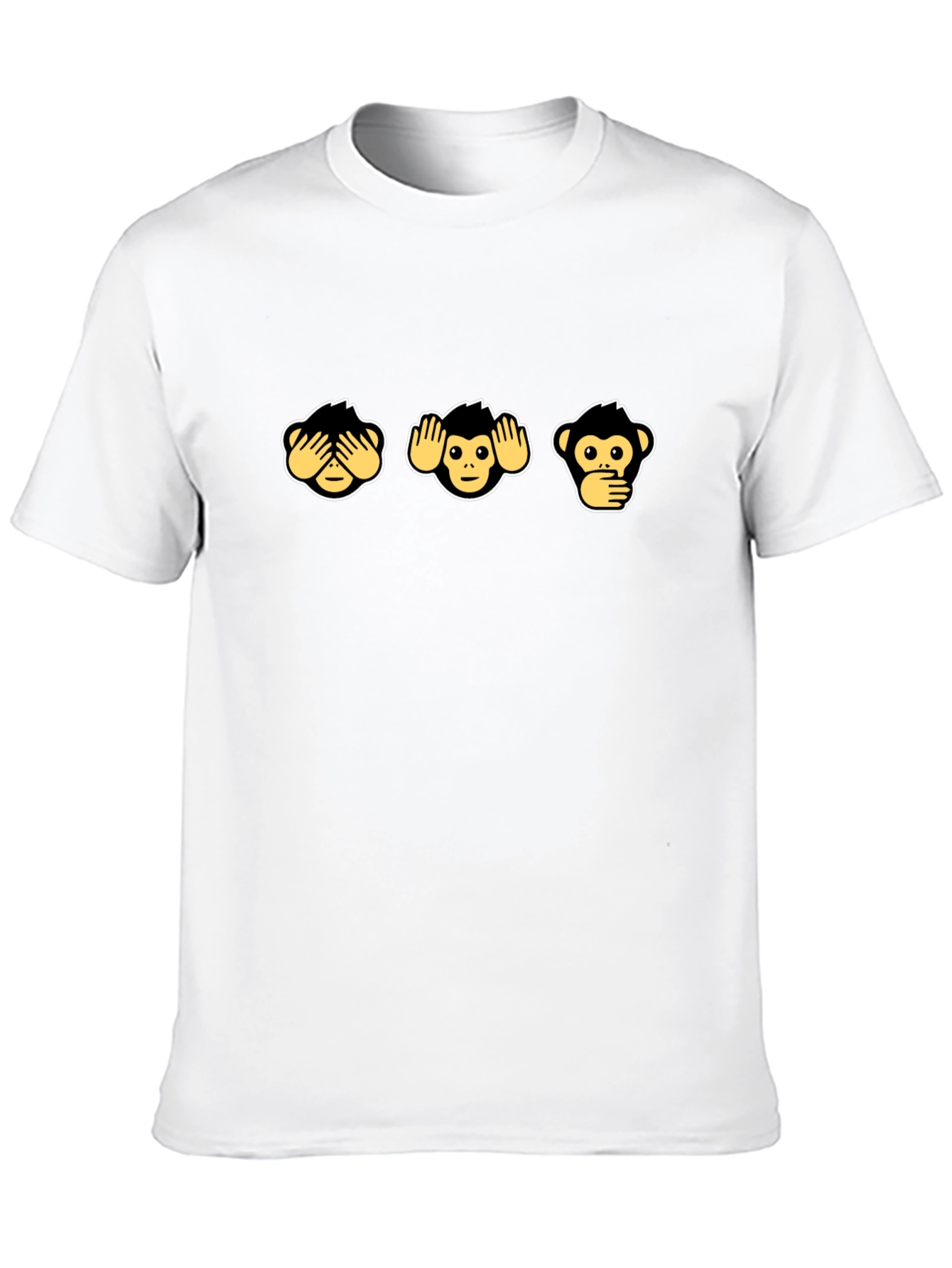 Black Three Wise Monkeys Graphic Tee - Hear, See, Speak No Evil view 10