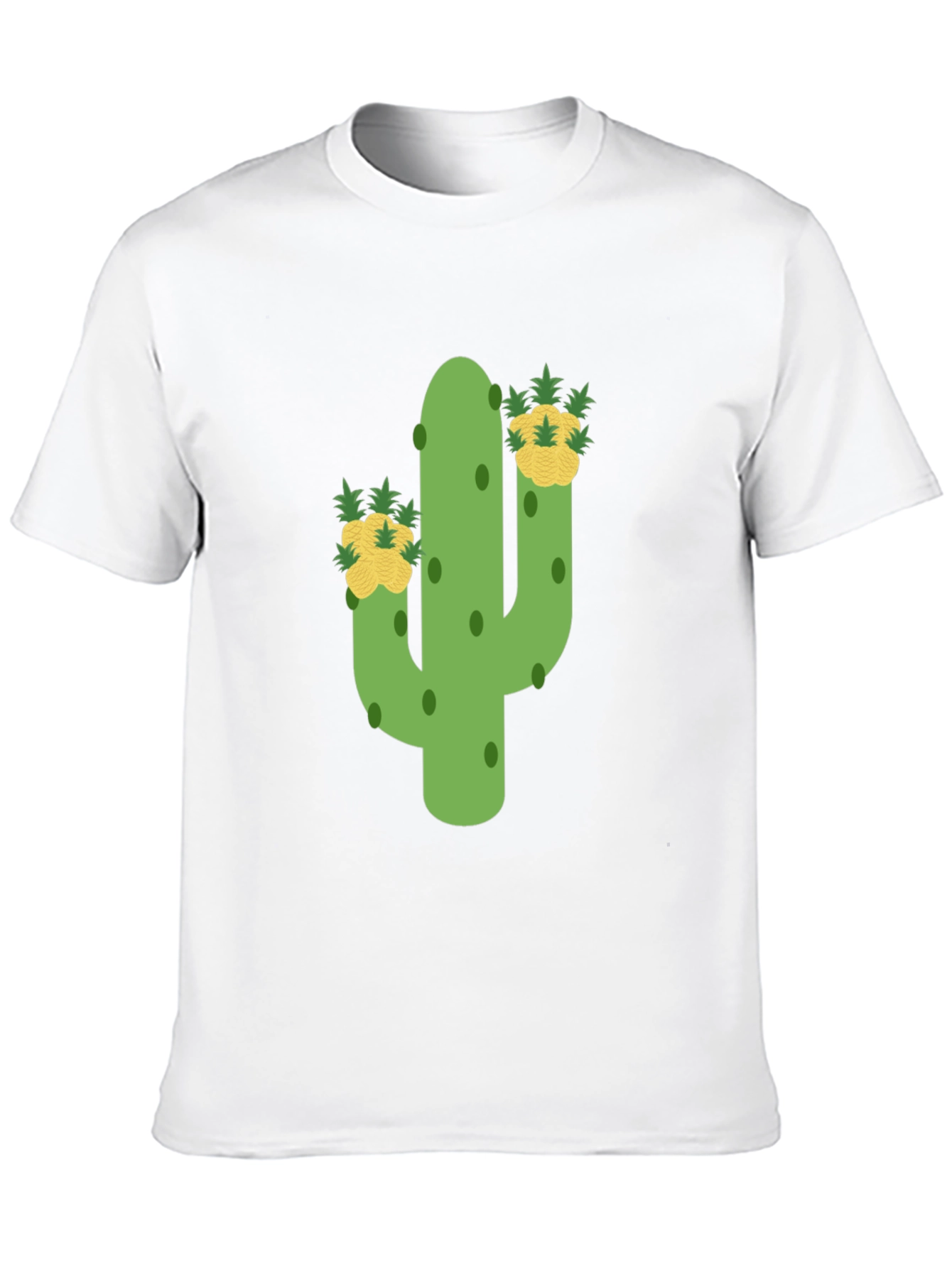 Black Cactus & Pineapple Tee - Whimsical Graphic Print view 10