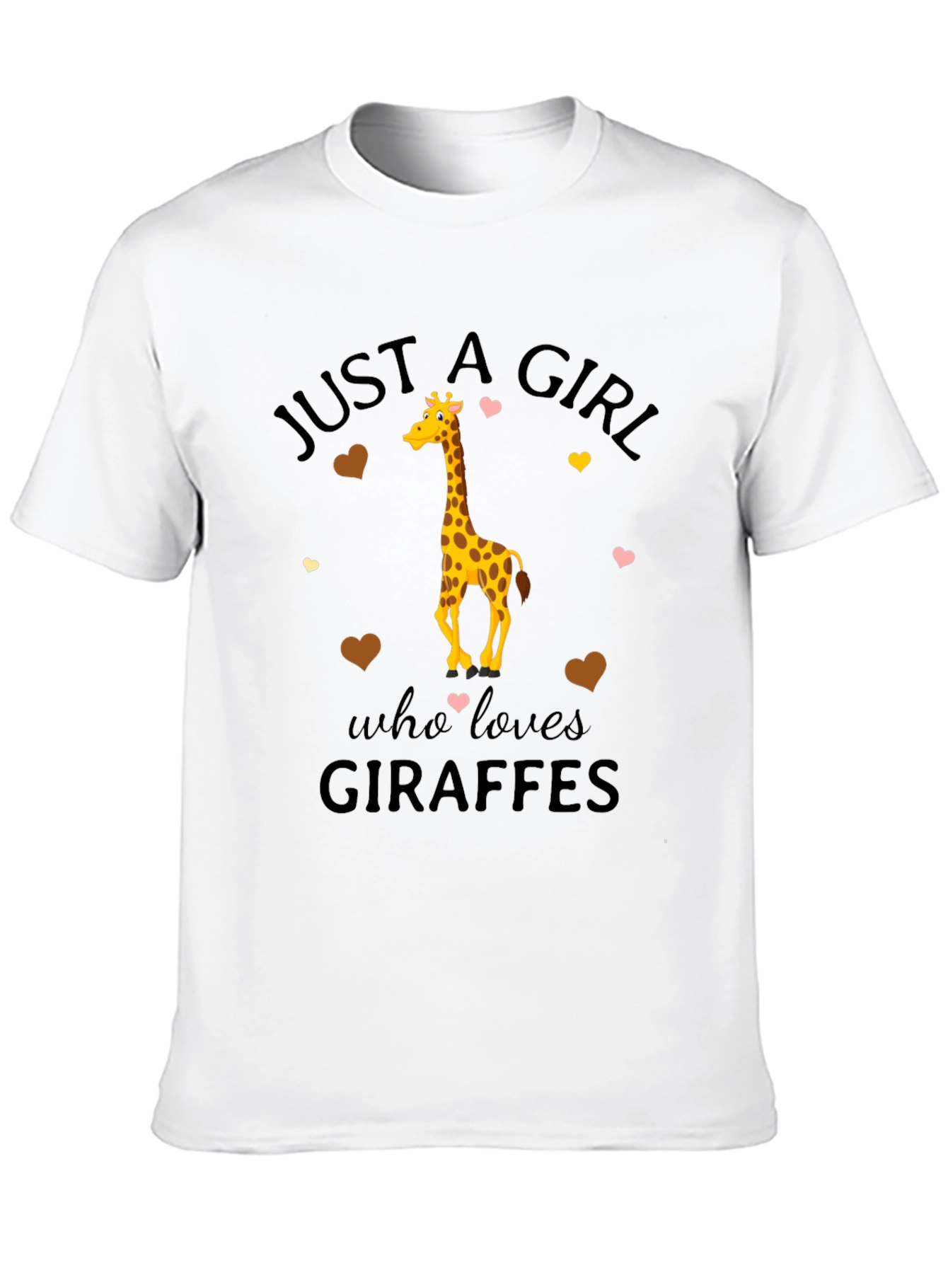 Black Just A Girl Who Loves Giraffes T-Shirt view 10