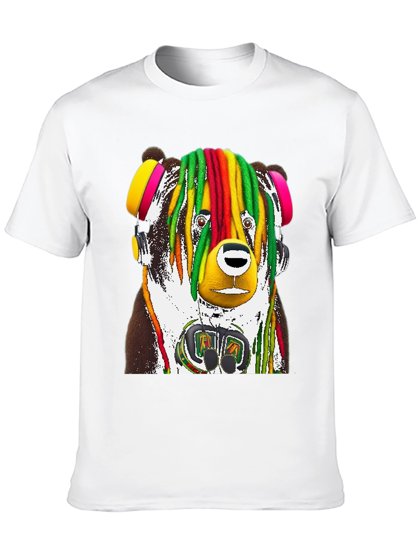 Black Rasta Bear Graphic Tee - Unique Design view 10