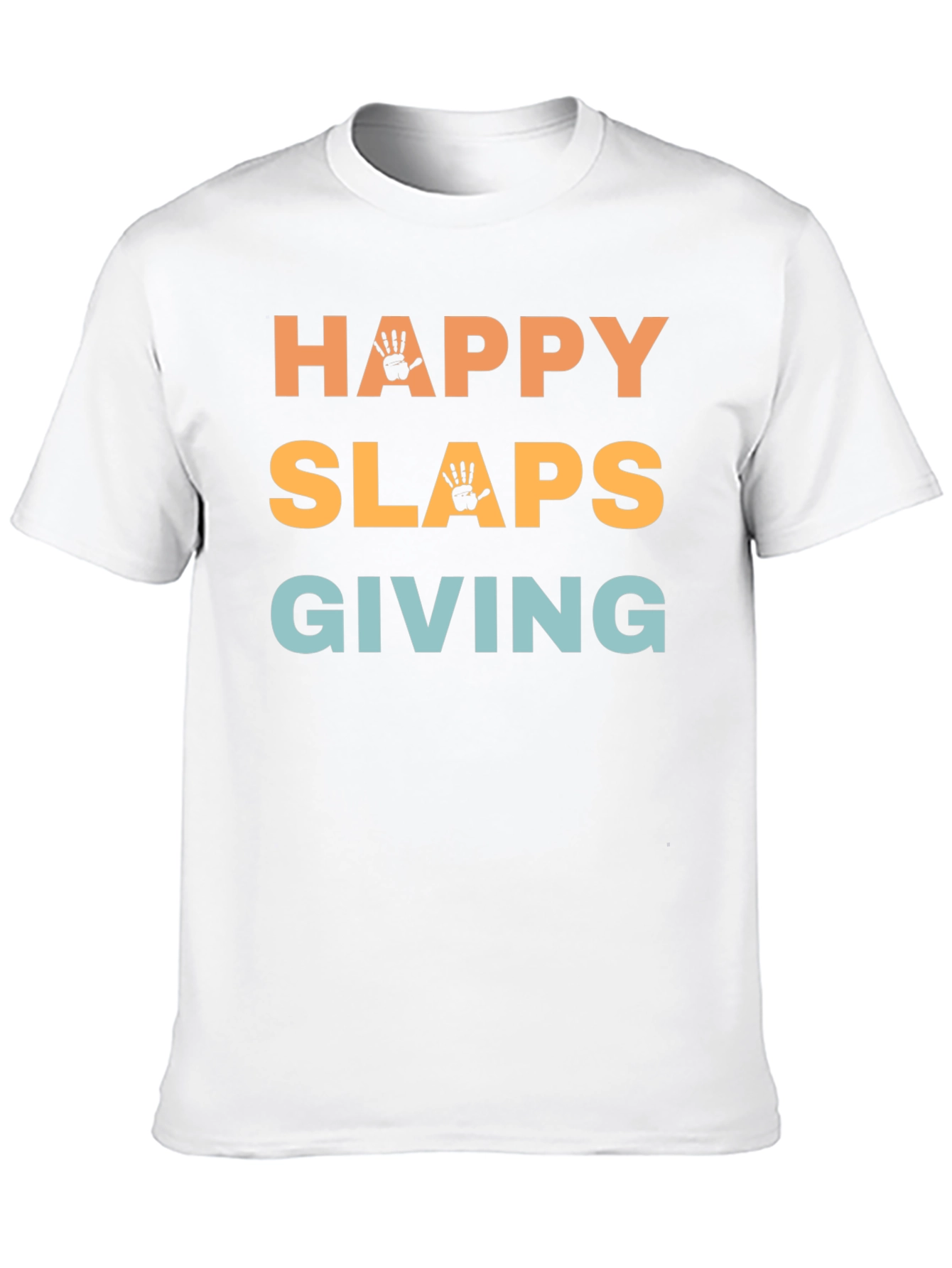Black Happy Slaps Giving Black T-Shirt Novelty view 10