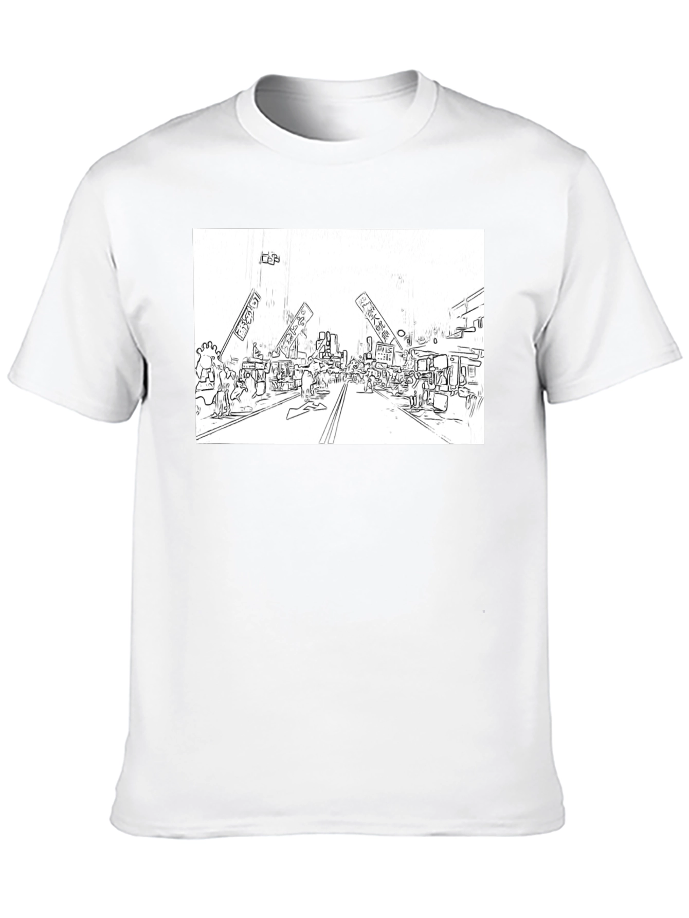 Black Black T-Shirt with Market Sketch Graphic view 10