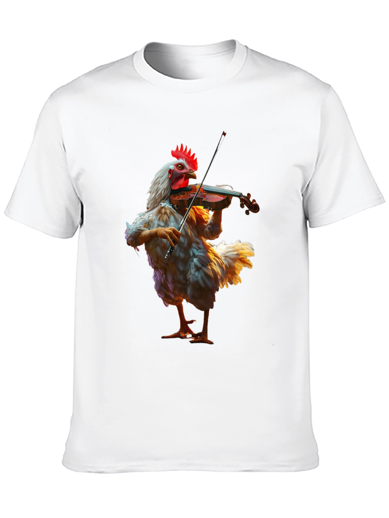 Black Chicken Playing Violin T-Shirt view 10