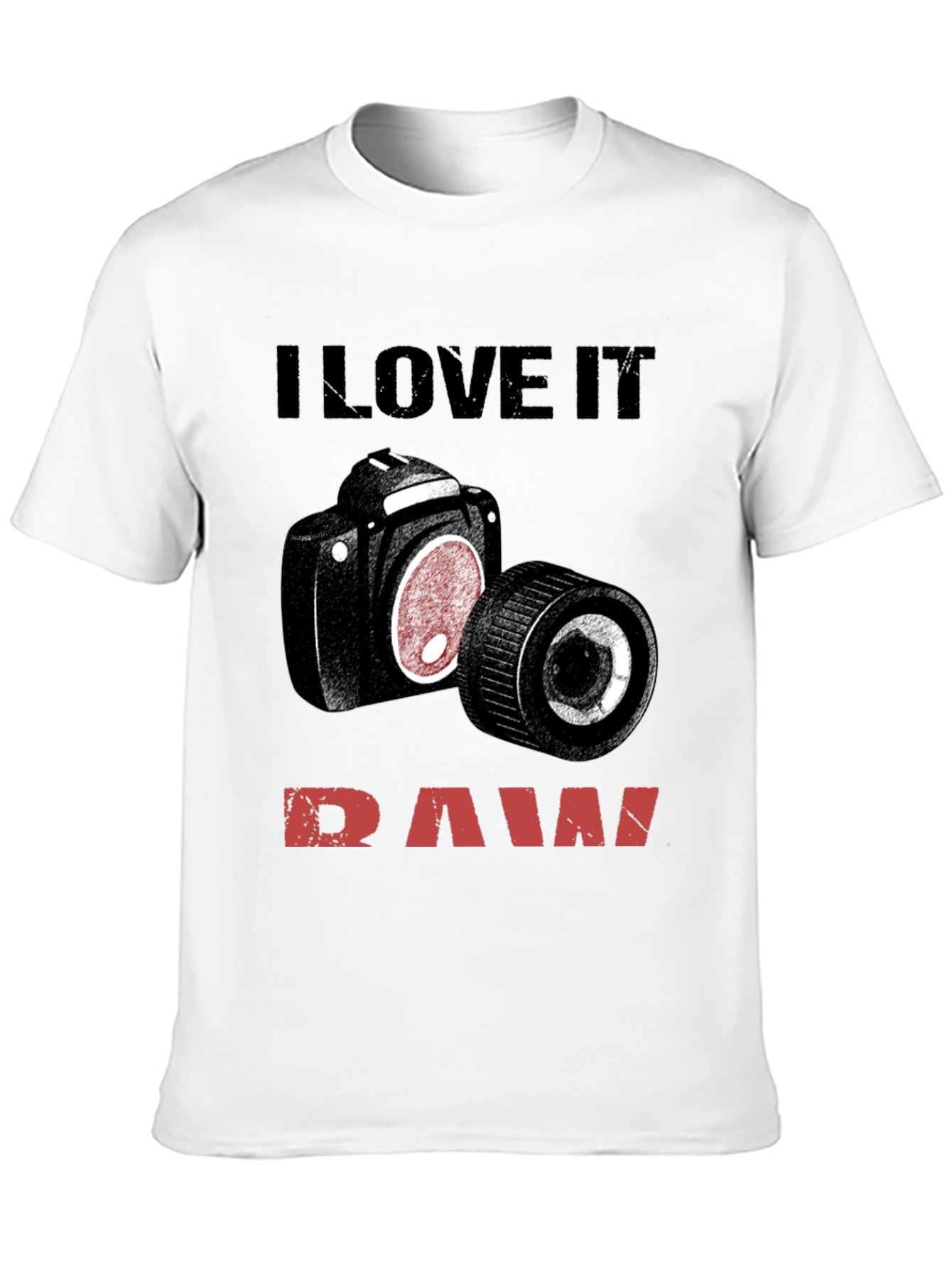 Black I Love It Raw Camera T-Shirt view 10