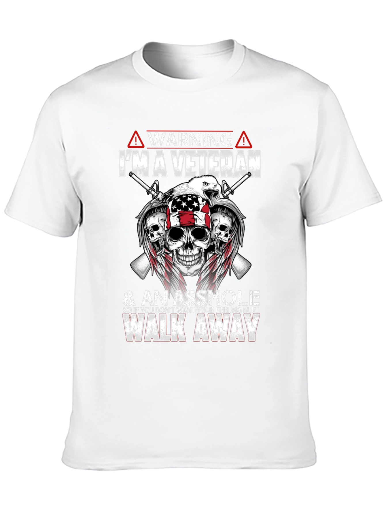 Black Warning Veteran Graphic Tee - Black view 10