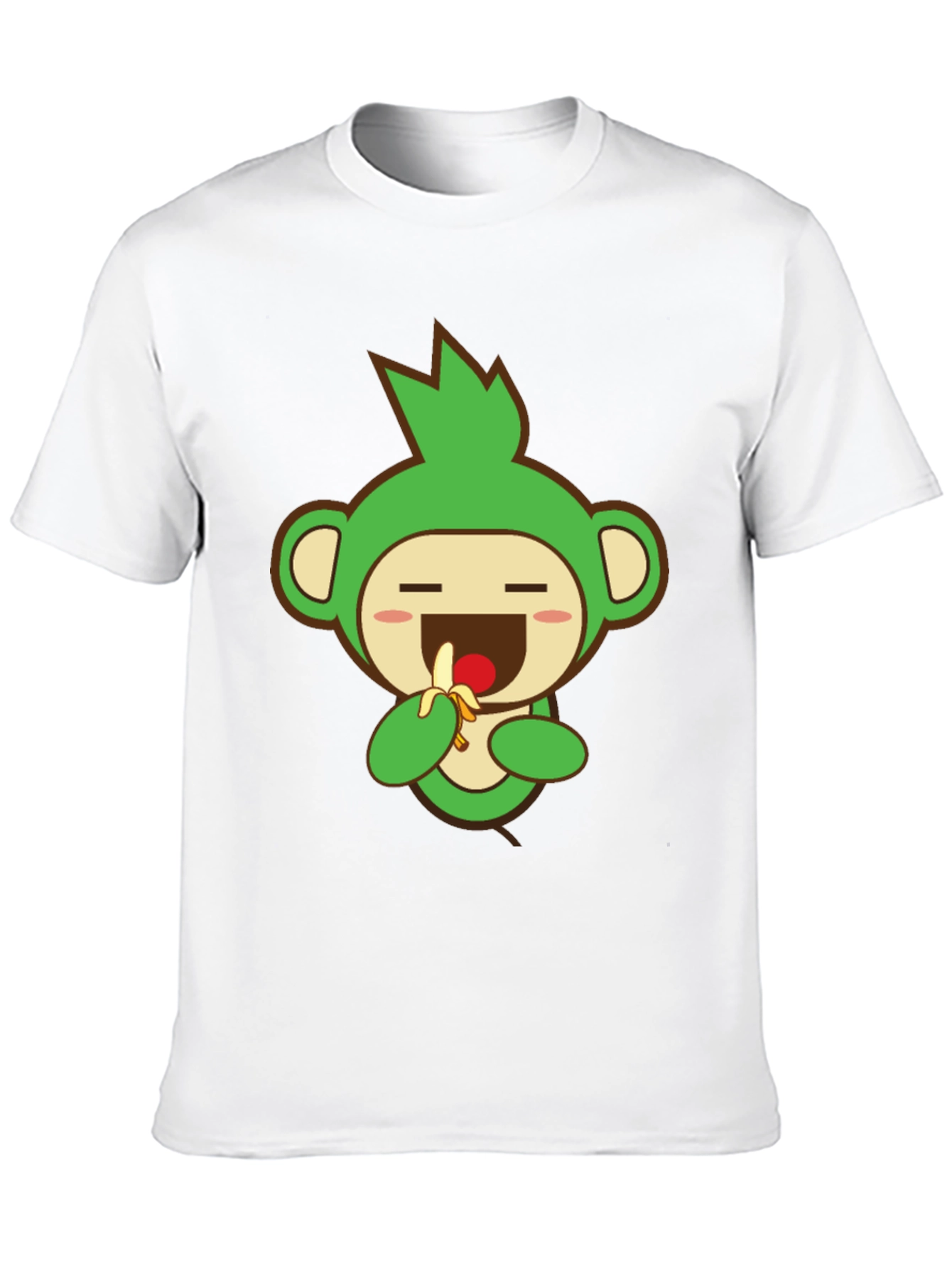 Black Cute Monkey Graphic Tee - Black Cotton Blend view 10