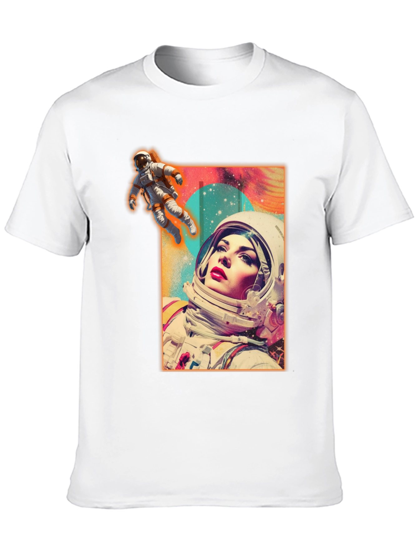 Black Astronaut Woman Graphic Tee - Stylish Space Design view 10