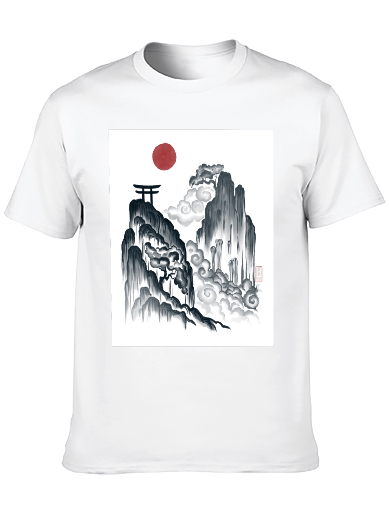 Black Zen Mountain Graphic Tee - Black Cotton Blend view 10