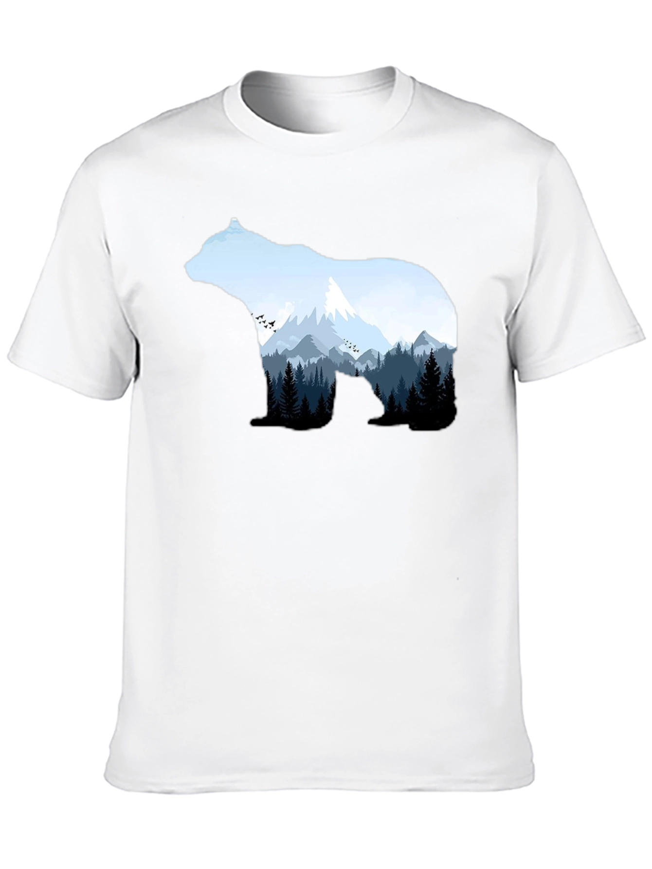 Black Nature Bear Graphic Tee - Black Crew Neck T-Shirt view 10