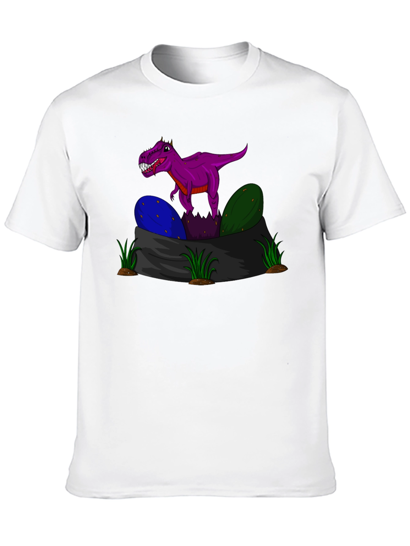 Black Dino Hatchling T-Shirt - Purple Rex Graphic Tee view 10