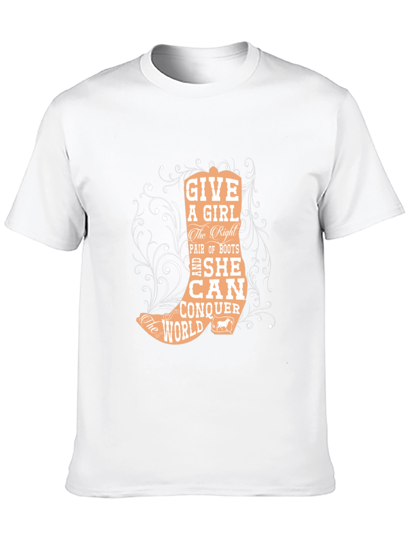 Cowgirl Boots T-Shirt: Conquer The World - 10