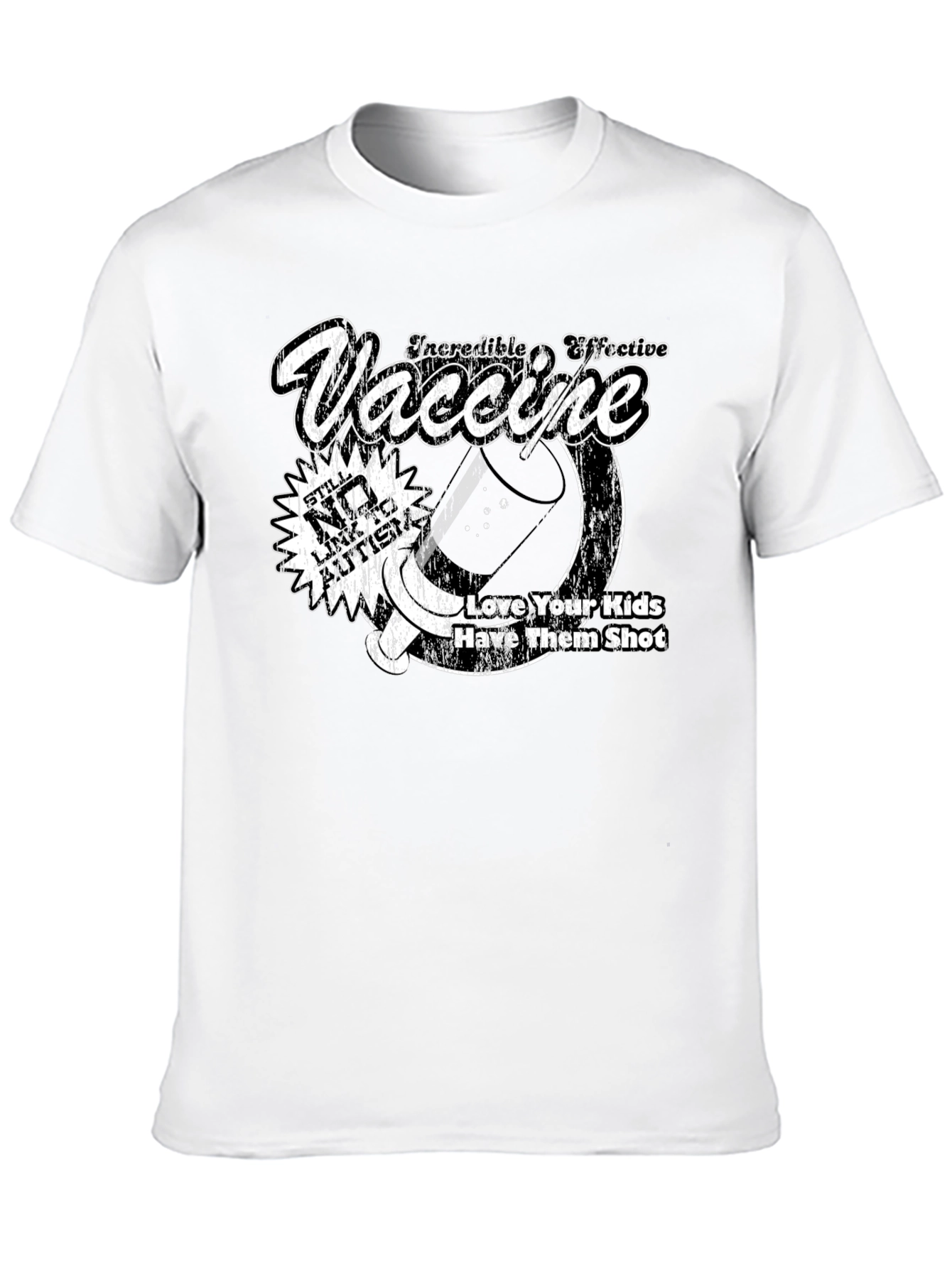 Black Pro-Vaccine Black T-Shirt - Still No Link To Autism Design view 10