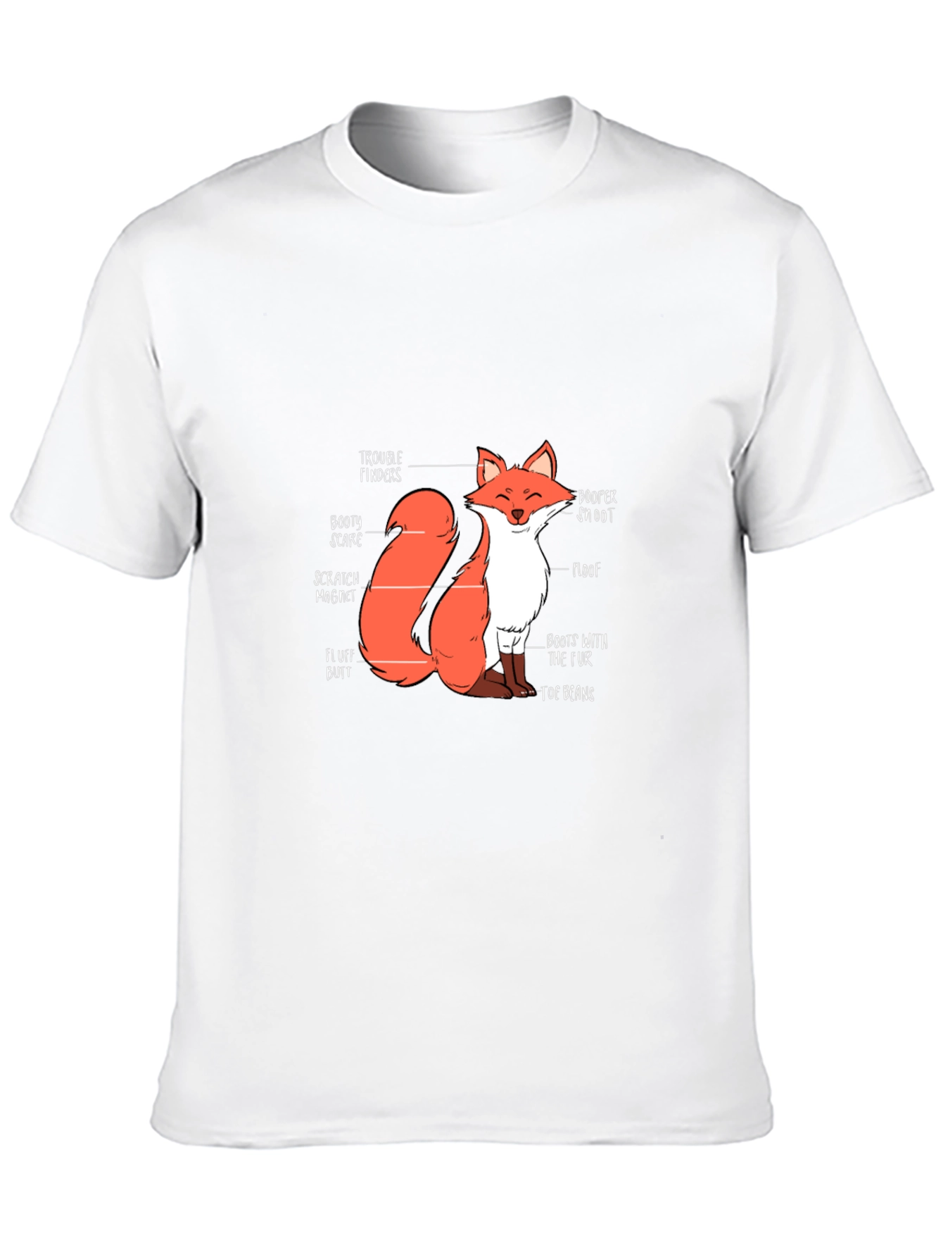 Black Anatomy of a Fox Funny Black T-Shirt view 10