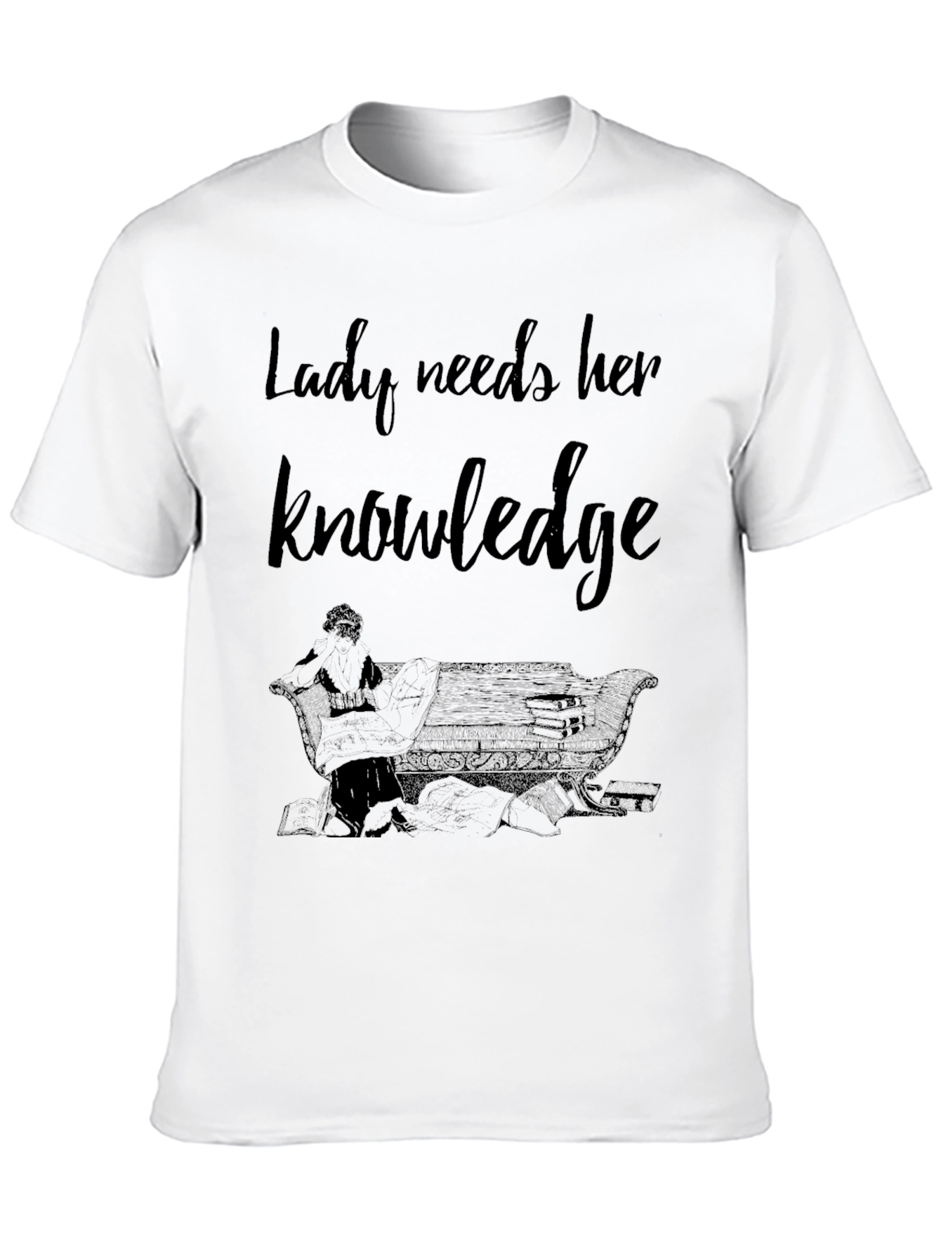 Black Lady Needs Her Knowledge Graphic T-Shirt view 10