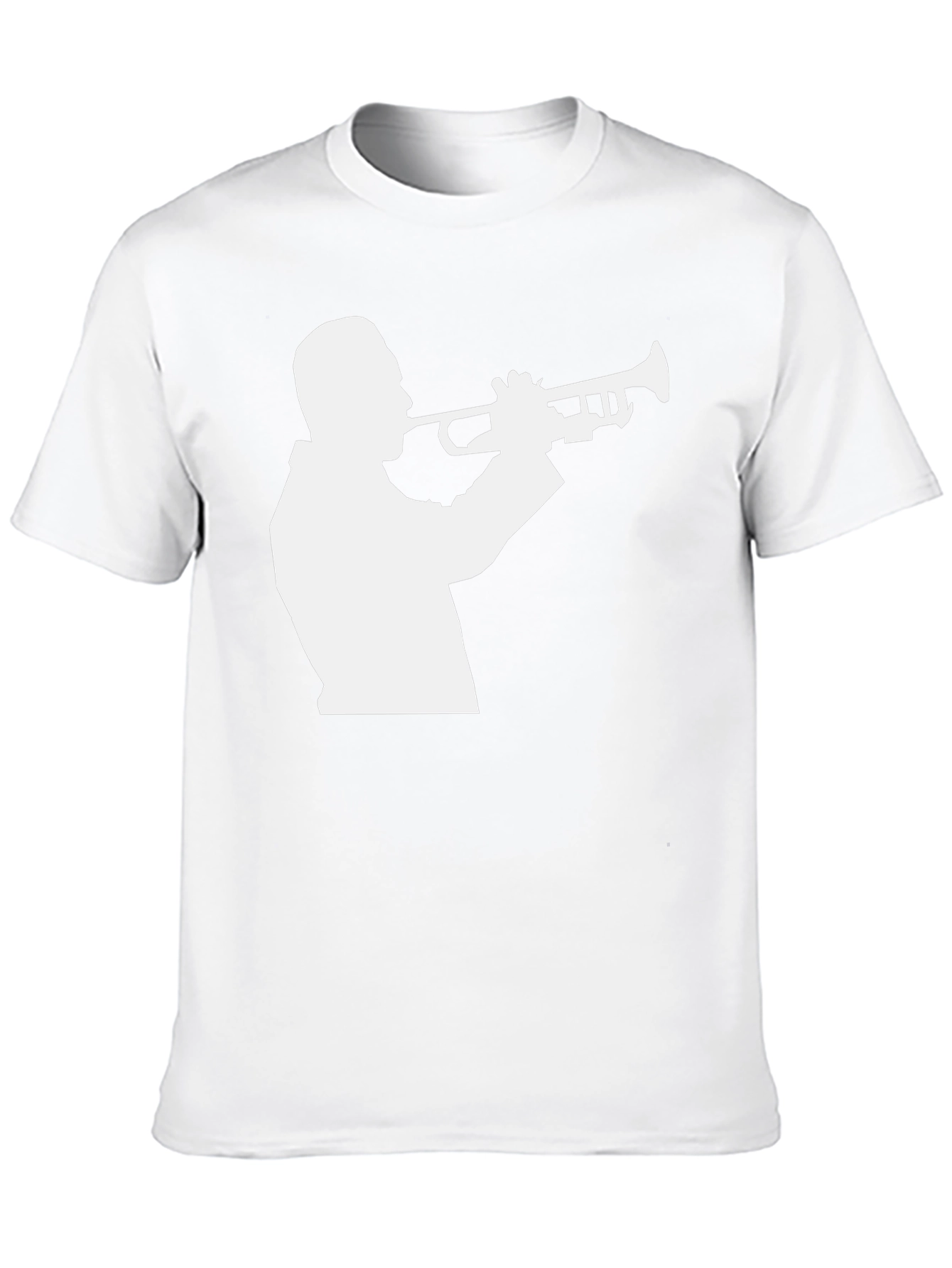 Black Jazz Trumpet Silhouette Graphic T-Shirt view 10