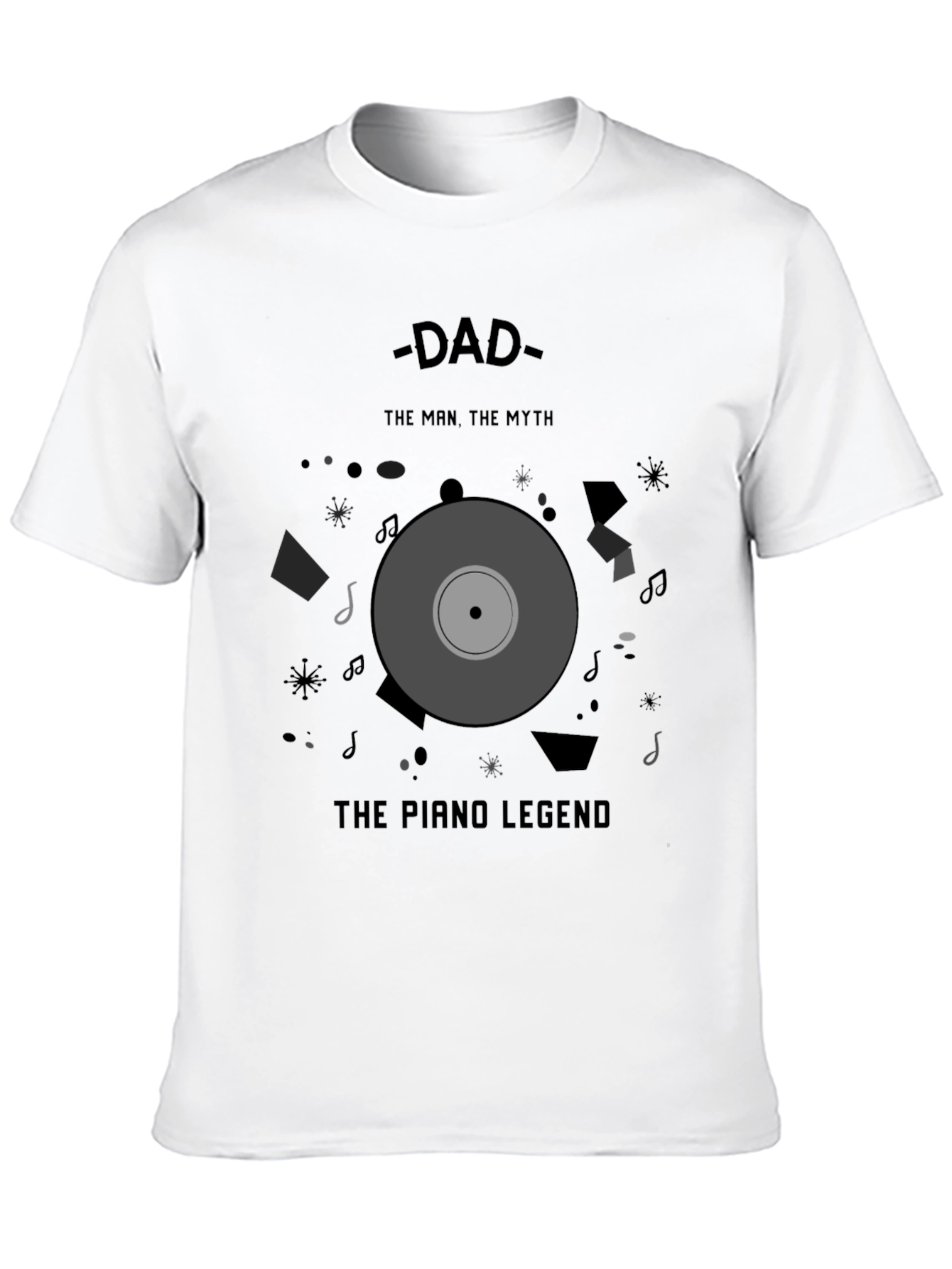 Black Dad Piano Legend T-Shirt - Man, Myth, Legend view 10