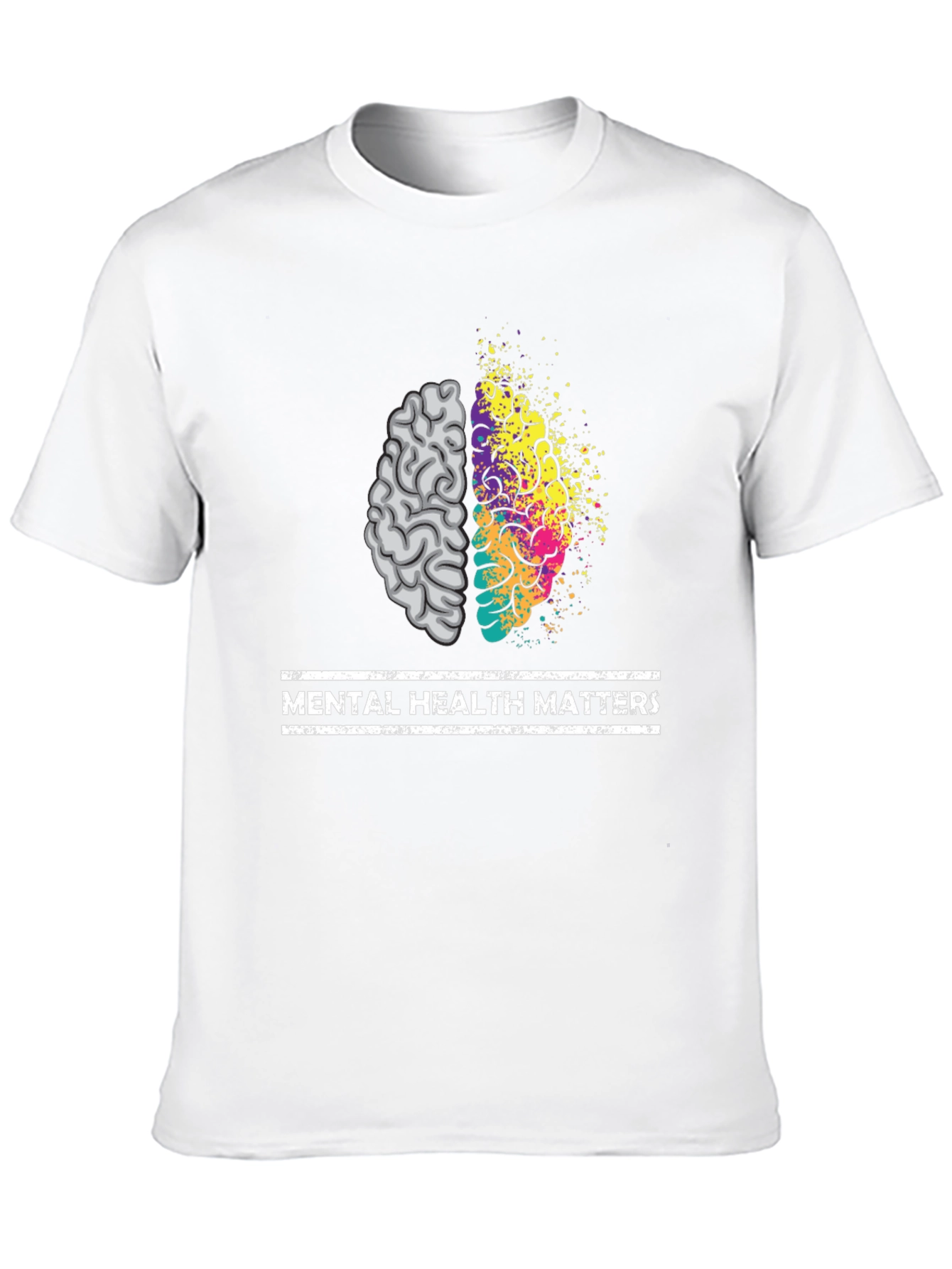 Black Mental Health Matters Brain Graphic Tee - Unisex view 10