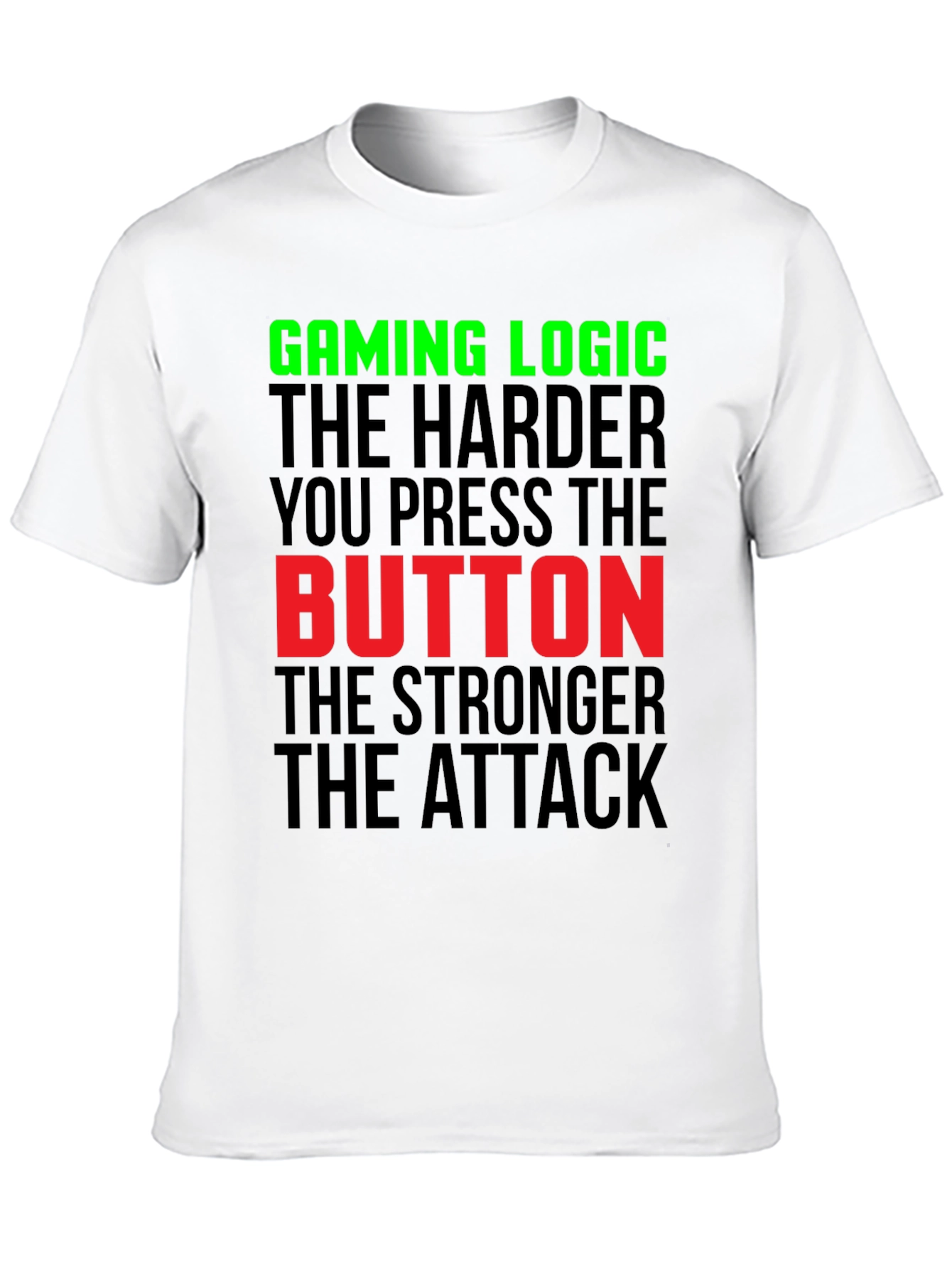 Black Gaming Logic T-Shirt - Harder You Press the Button view 10