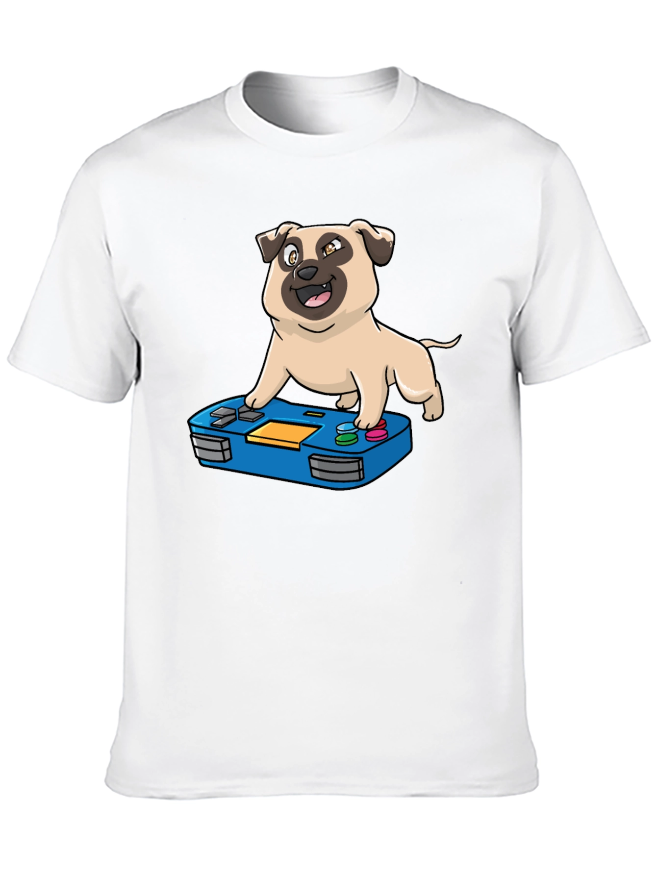 Black Gamer Pug Graphic T-Shirt - Black view 10