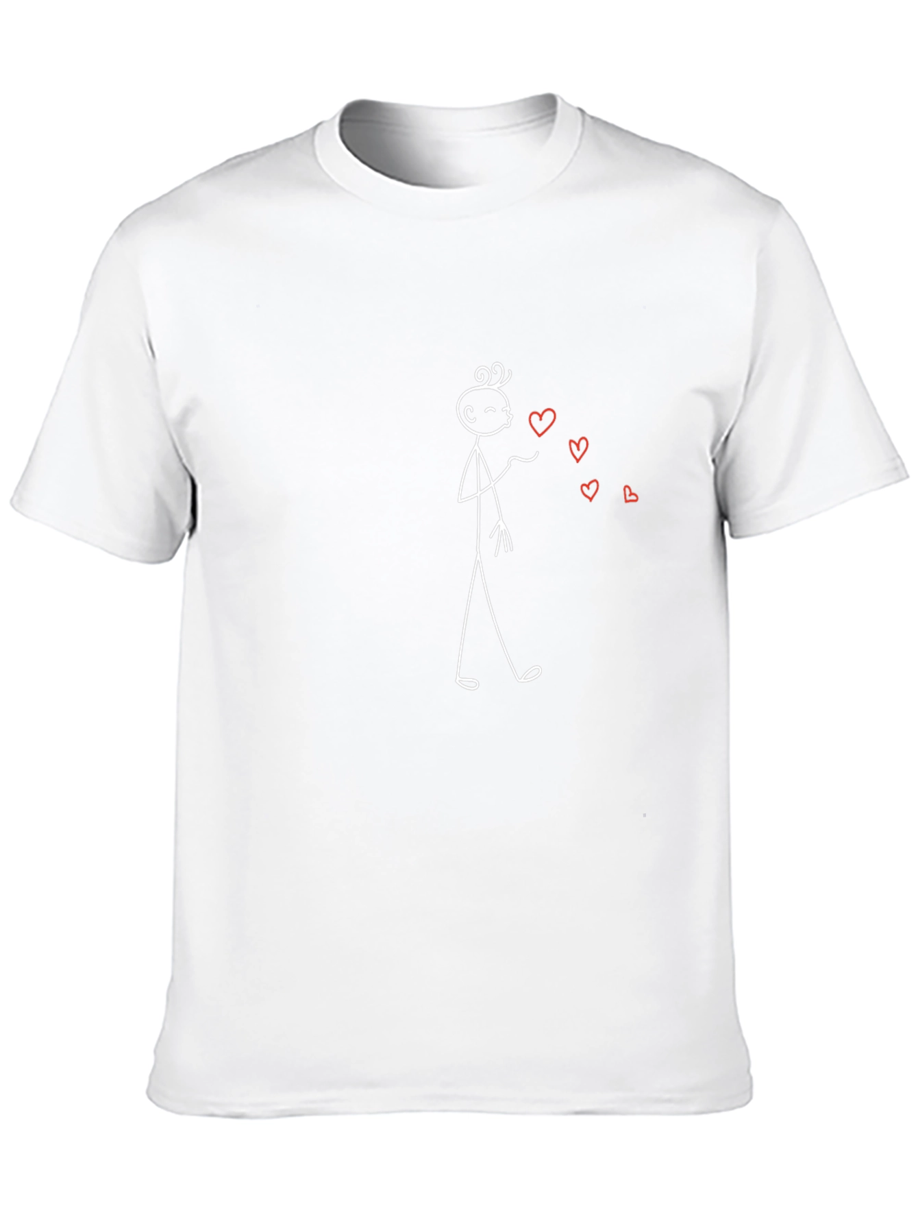 Black Stick Figure Hearts Graphic Tee - Black view 10