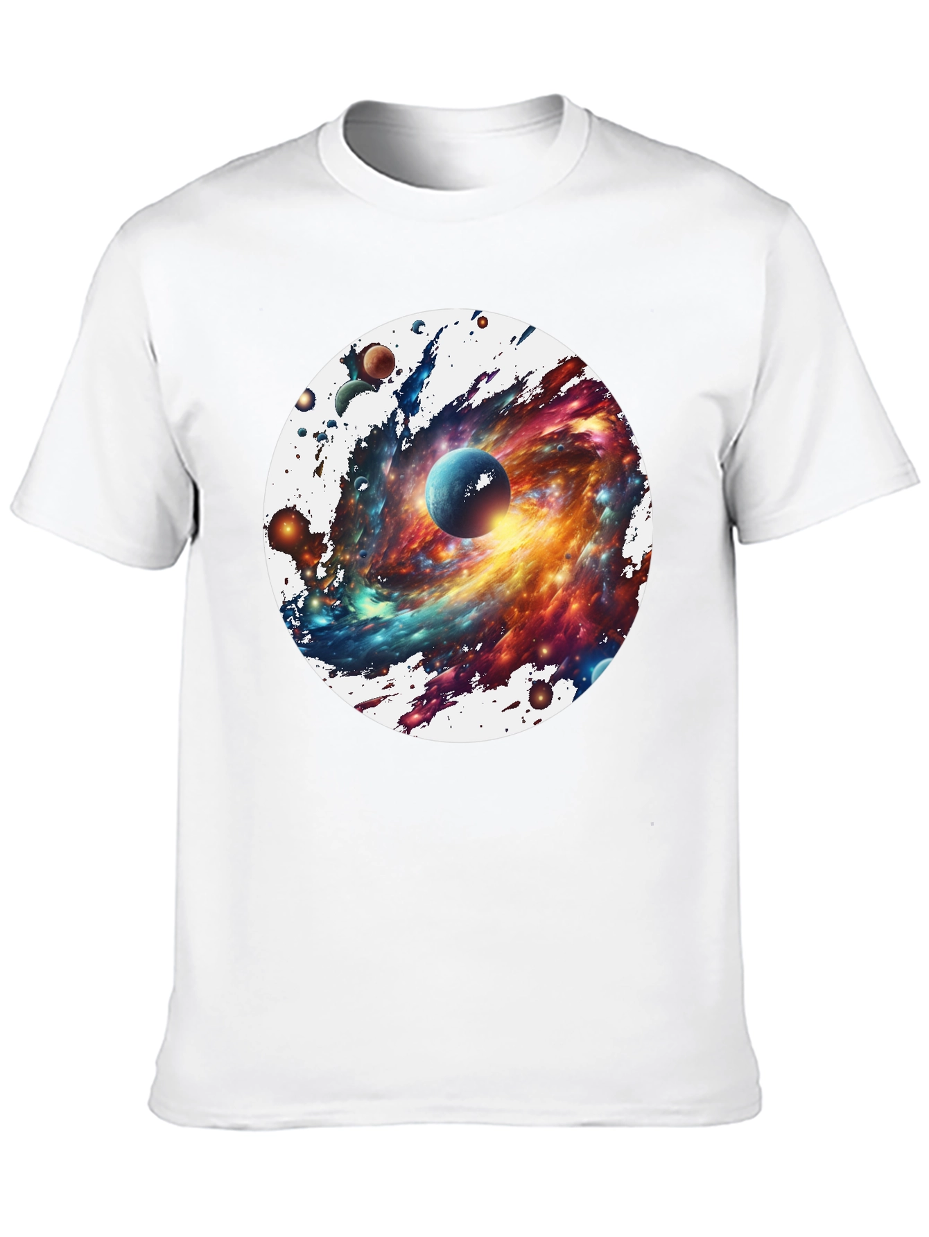Black Galaxy Blast T-Shirt - Space Print Tee view 10