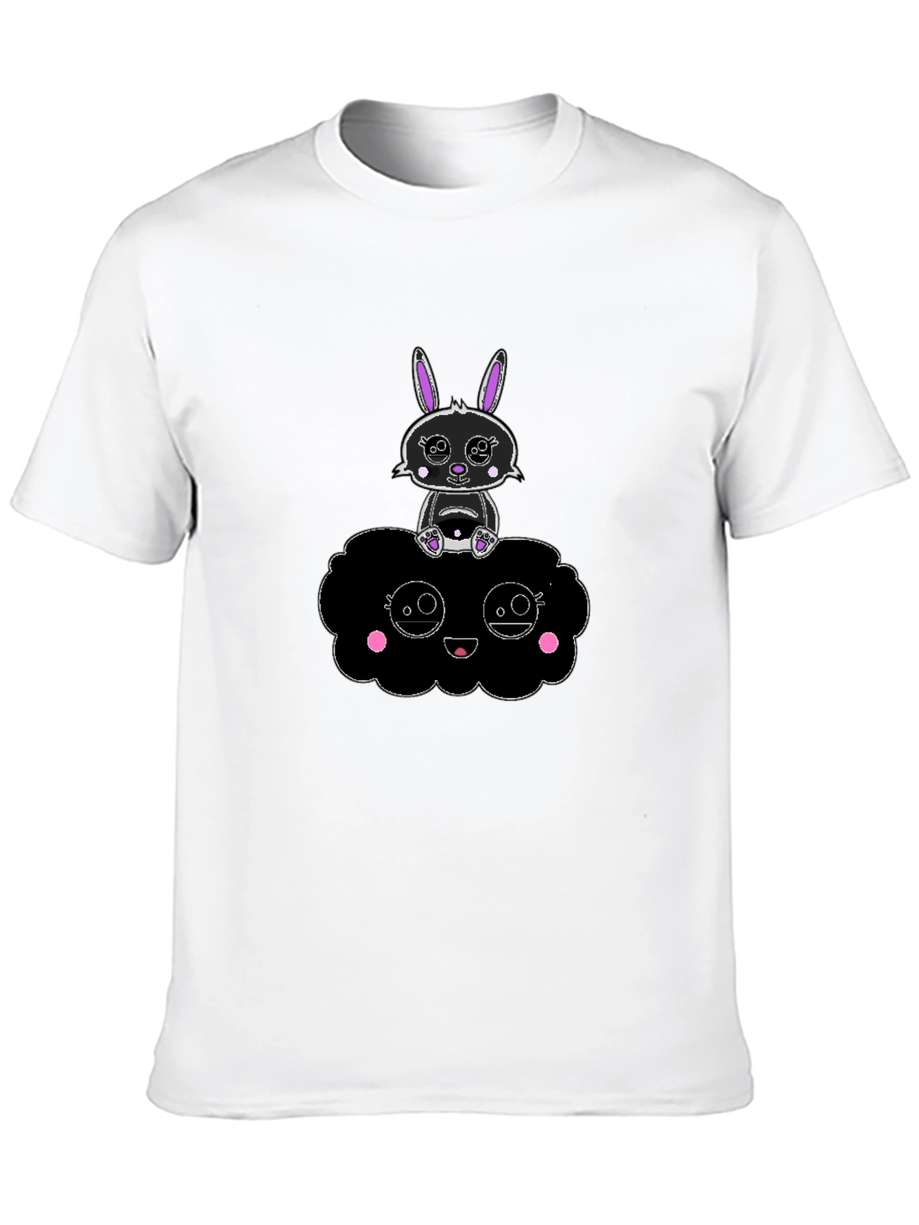 Black Bunny Cloud Graphic Tee - Soft Cotton Blend view 10