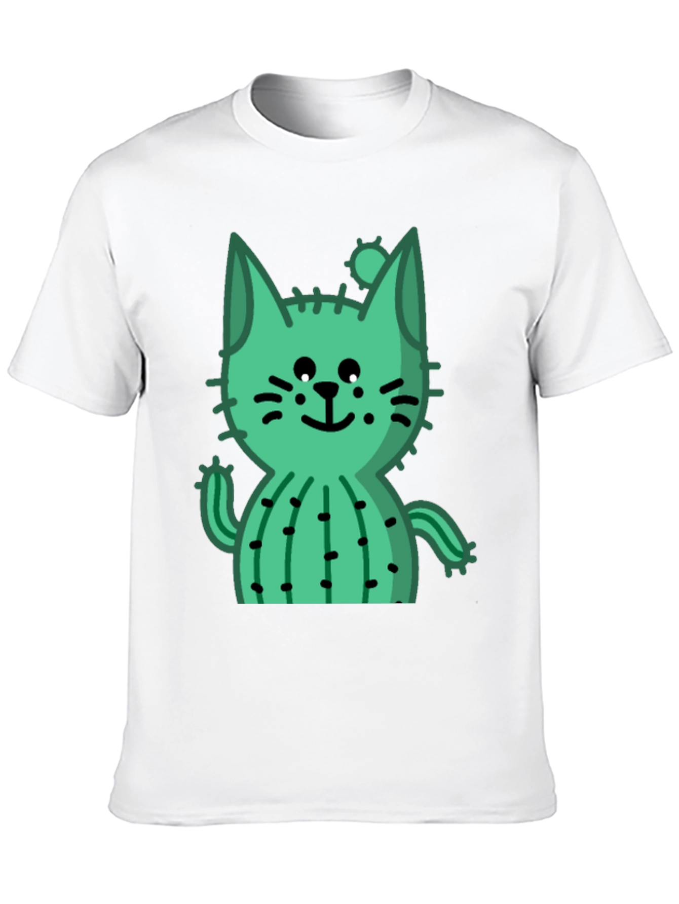 Black Cactus Cat Black T-Shirt - Trendy and Unique view 10
