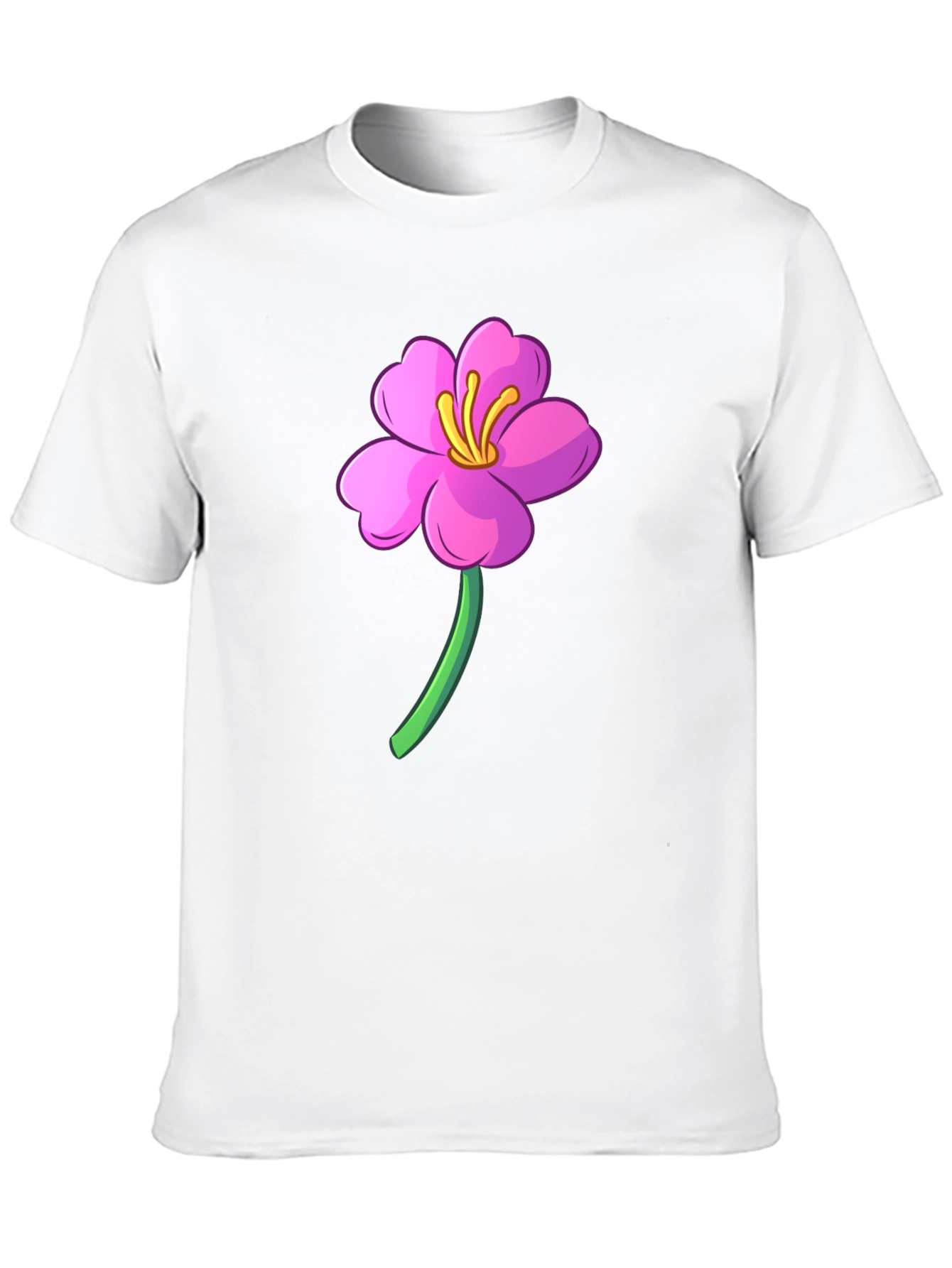 Black Pink Flower Graphic Black T-Shirt view 10