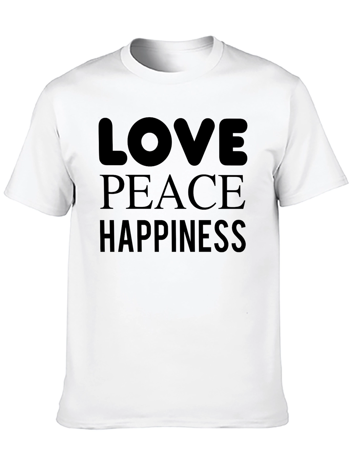 Black Love Peace Happiness Black Graphic Tee view 10
