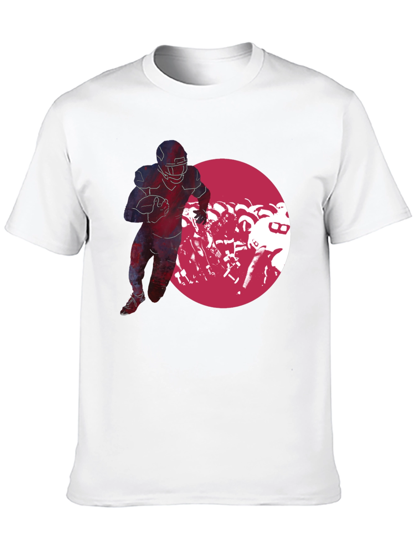 Black Football Player Graphic Black T-Shirt view 10