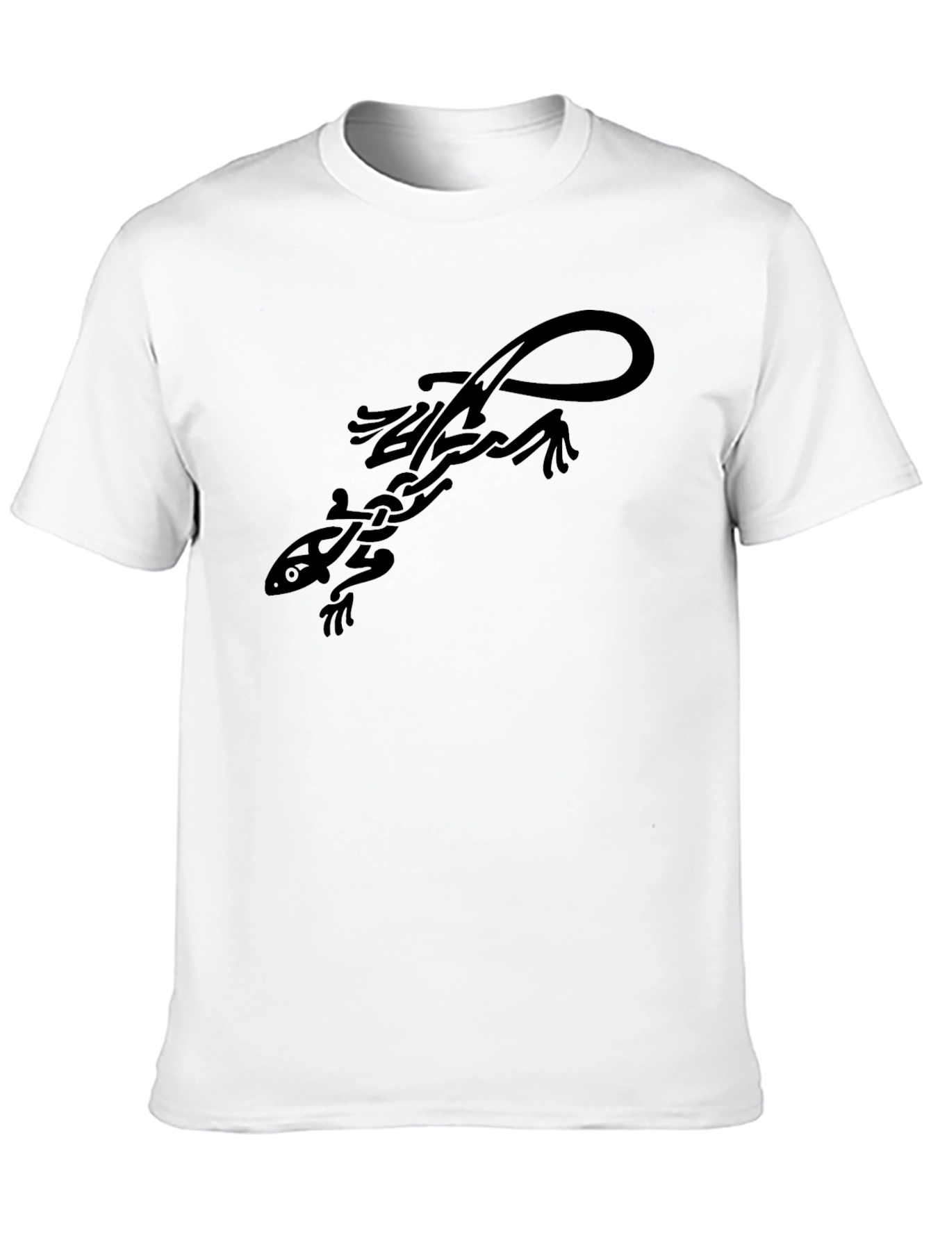 Black Tribal Lizard Graphic Tee - Cool Casual Style view 10