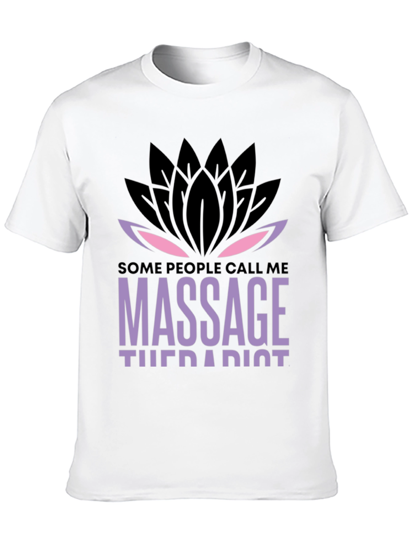Black Massage Therapist Lotus Graphic T-Shirt - Unique Design view 10