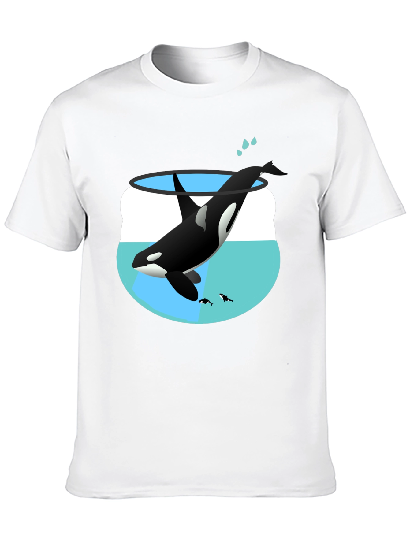 Black Orca in a Fishbowl Graphic T-Shirt view 10