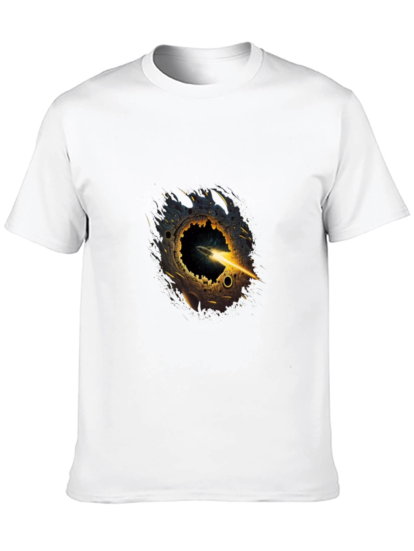 Black Black T-Shirt with Sci-Fi Portal Graphic view 10