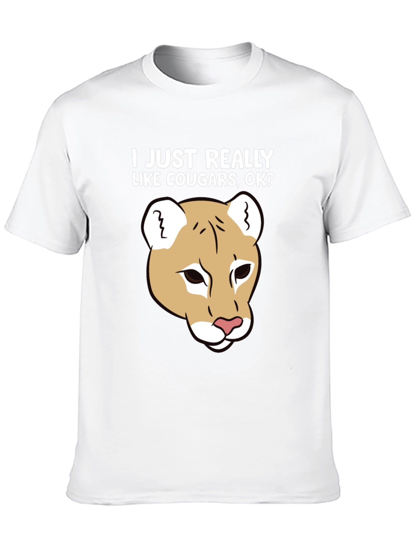 Black Cougar Lover Graphic T-Shirt, Fun Novelty Tee view 10