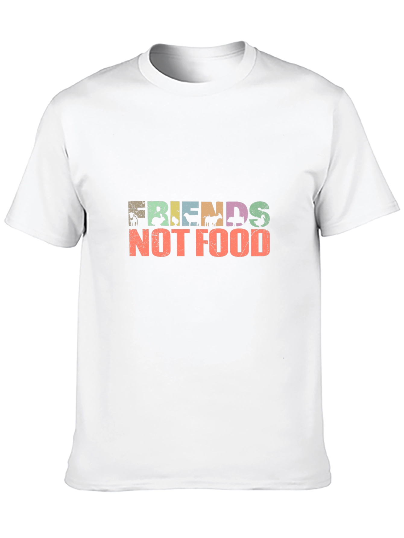 Black Friends Not Food T-Shirt Vegan Animal Lover view 10