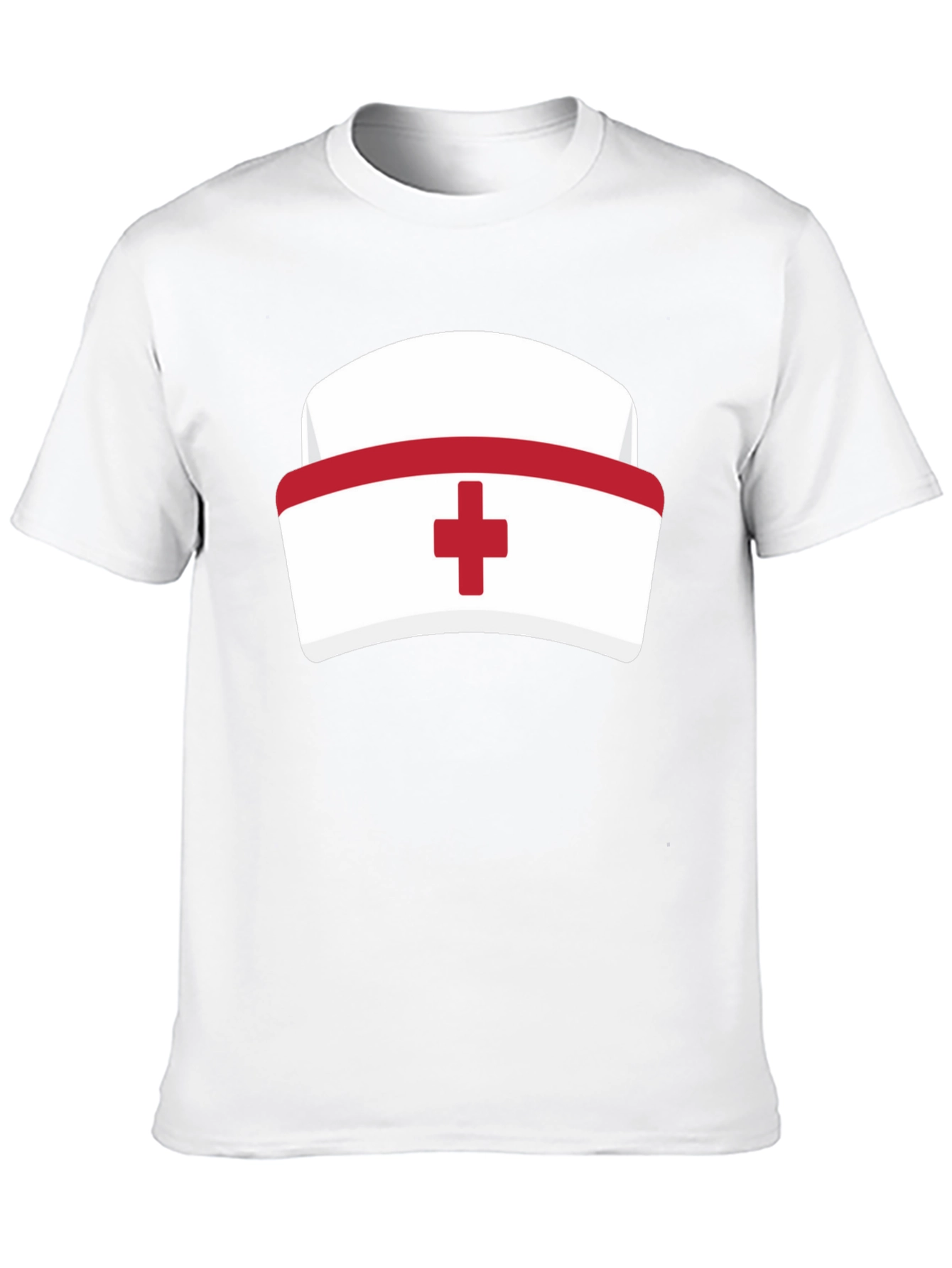 Black Nurse Hat Graphic T-Shirt - Black Cotton Tee view 10